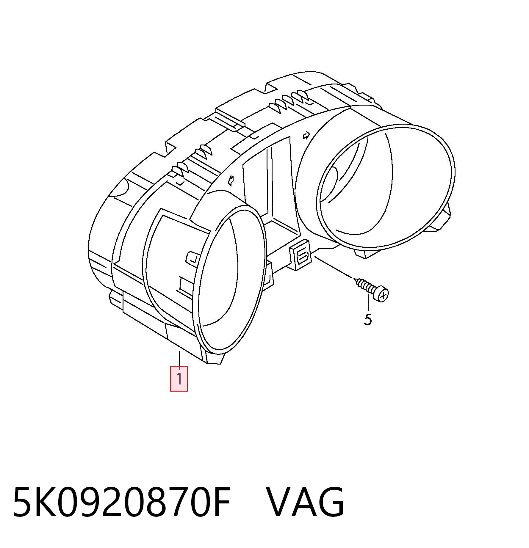 5K0920870F VAG Щиток приладів додатковий
