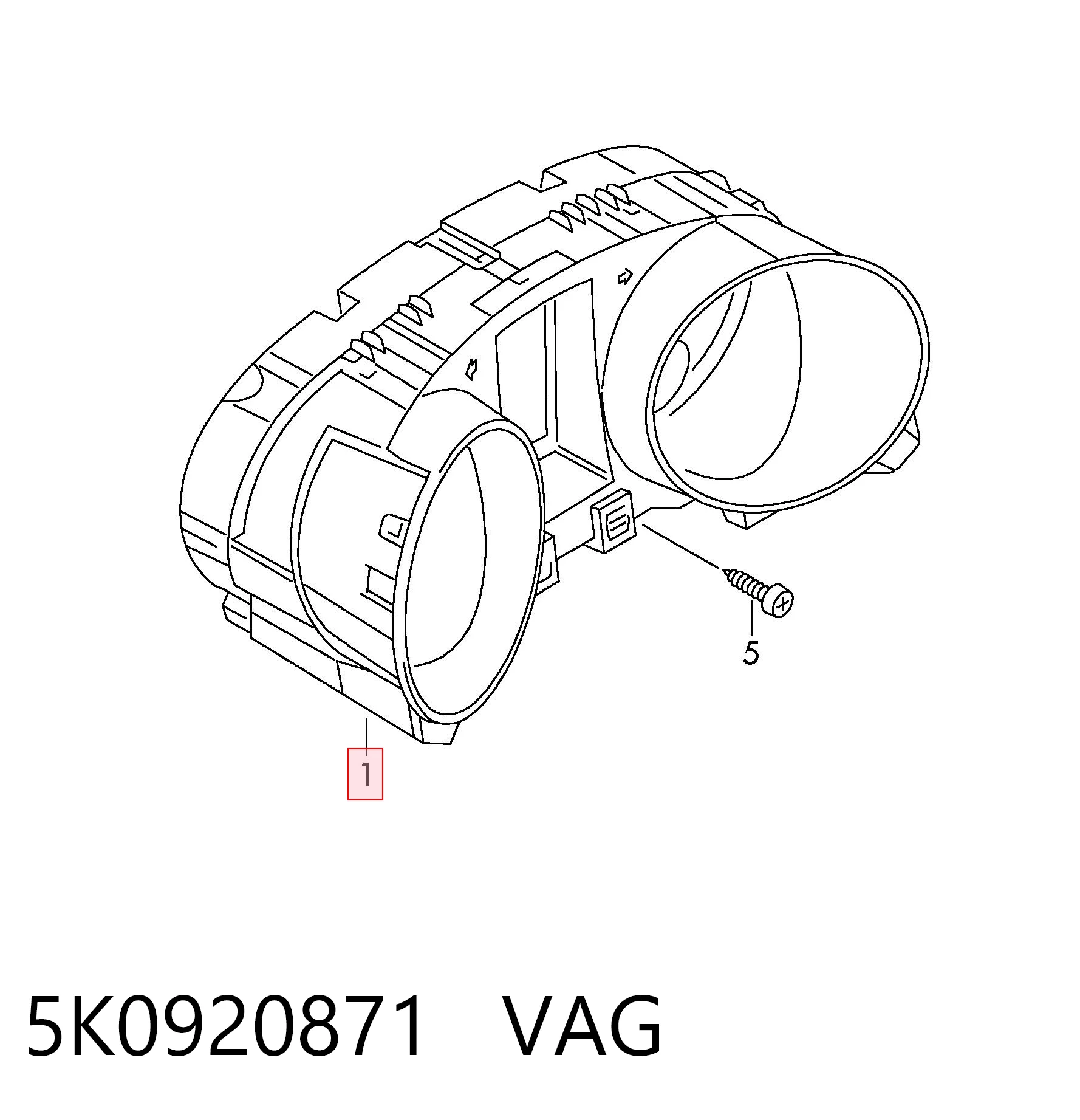 5K0920871 VAG Щиток приладів додатковий