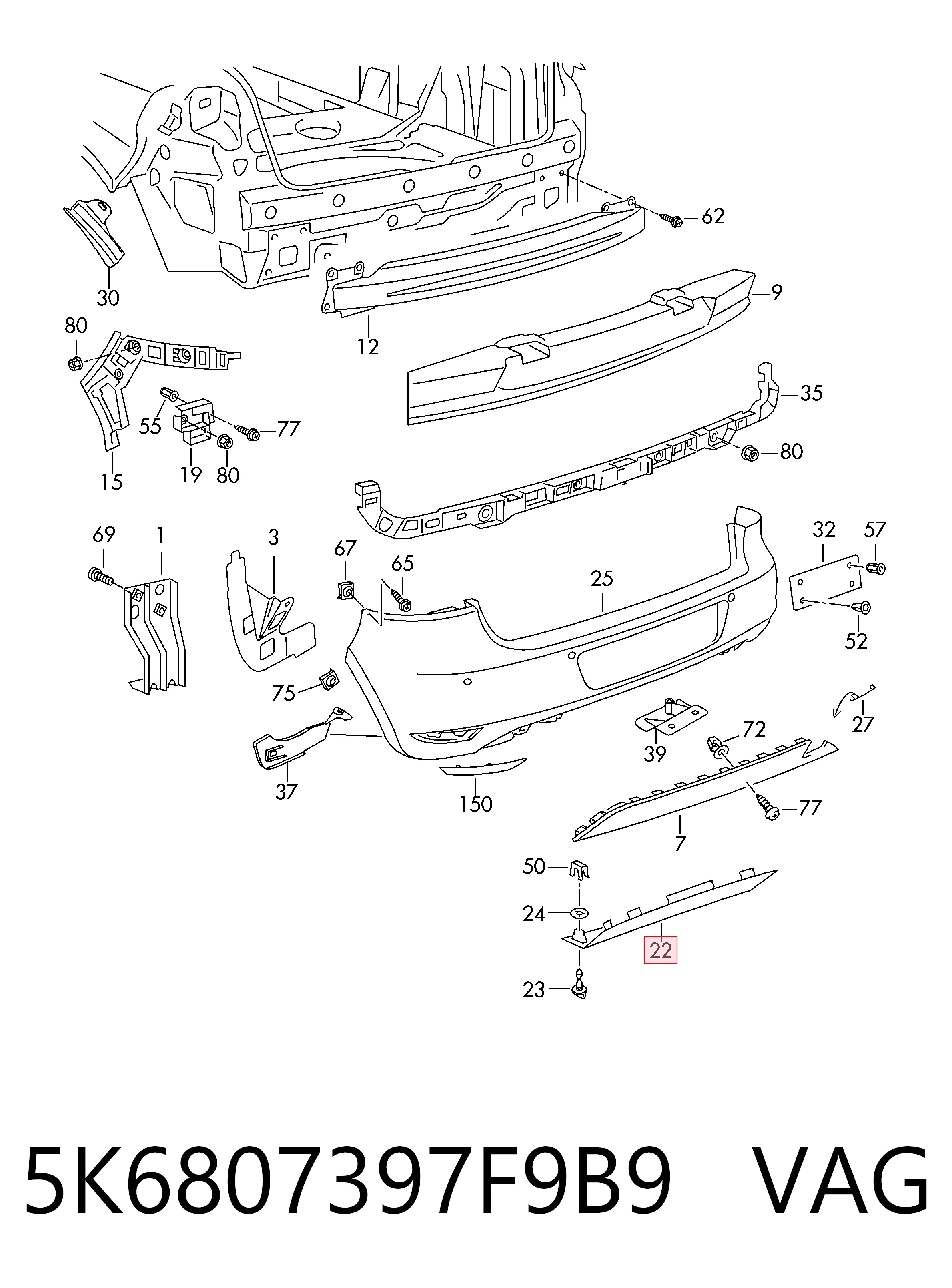 5K6807397F9B9 VAG 