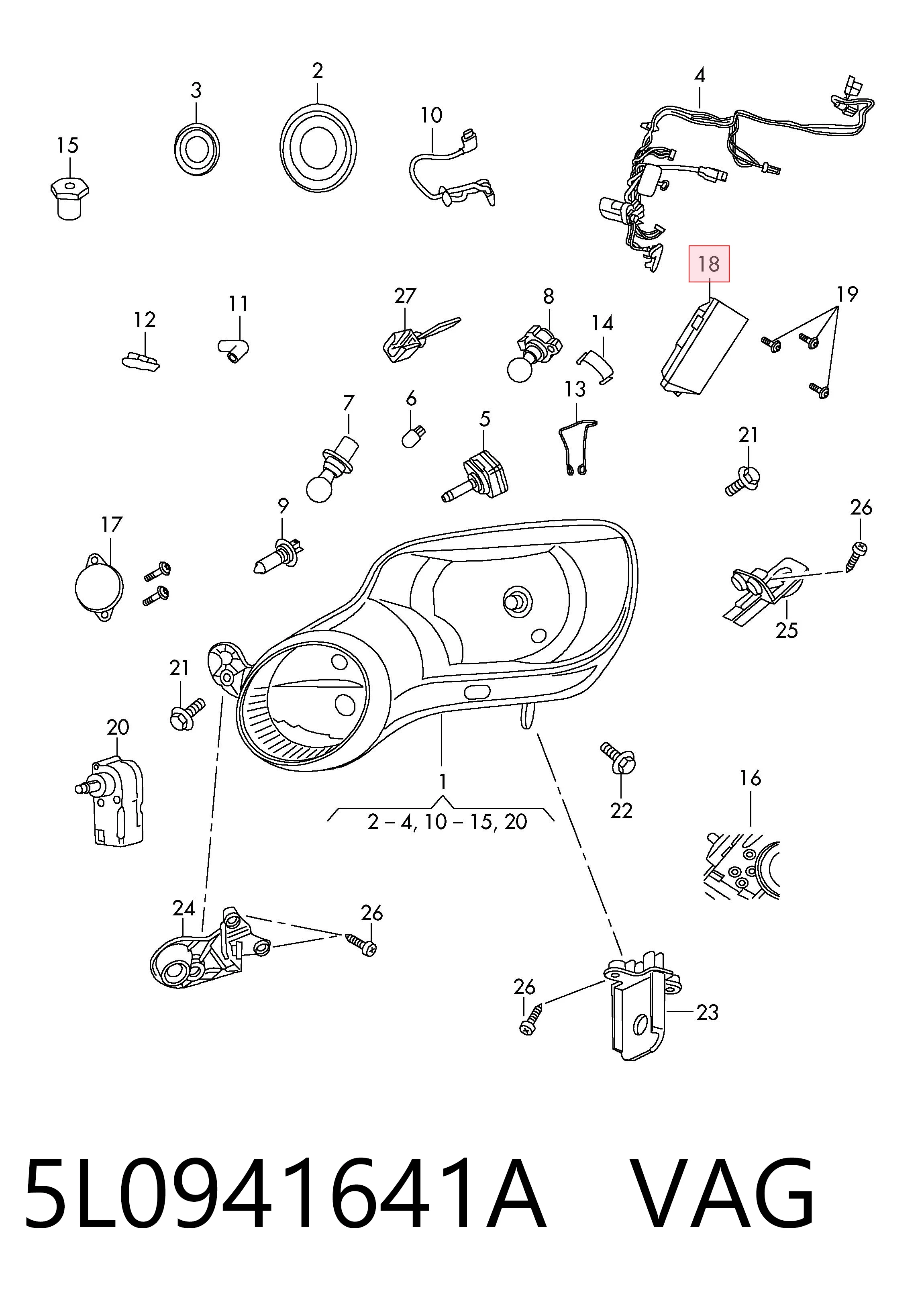 5L0941641A VAG Модуль керування (ЕБК) адаптивного освітлення