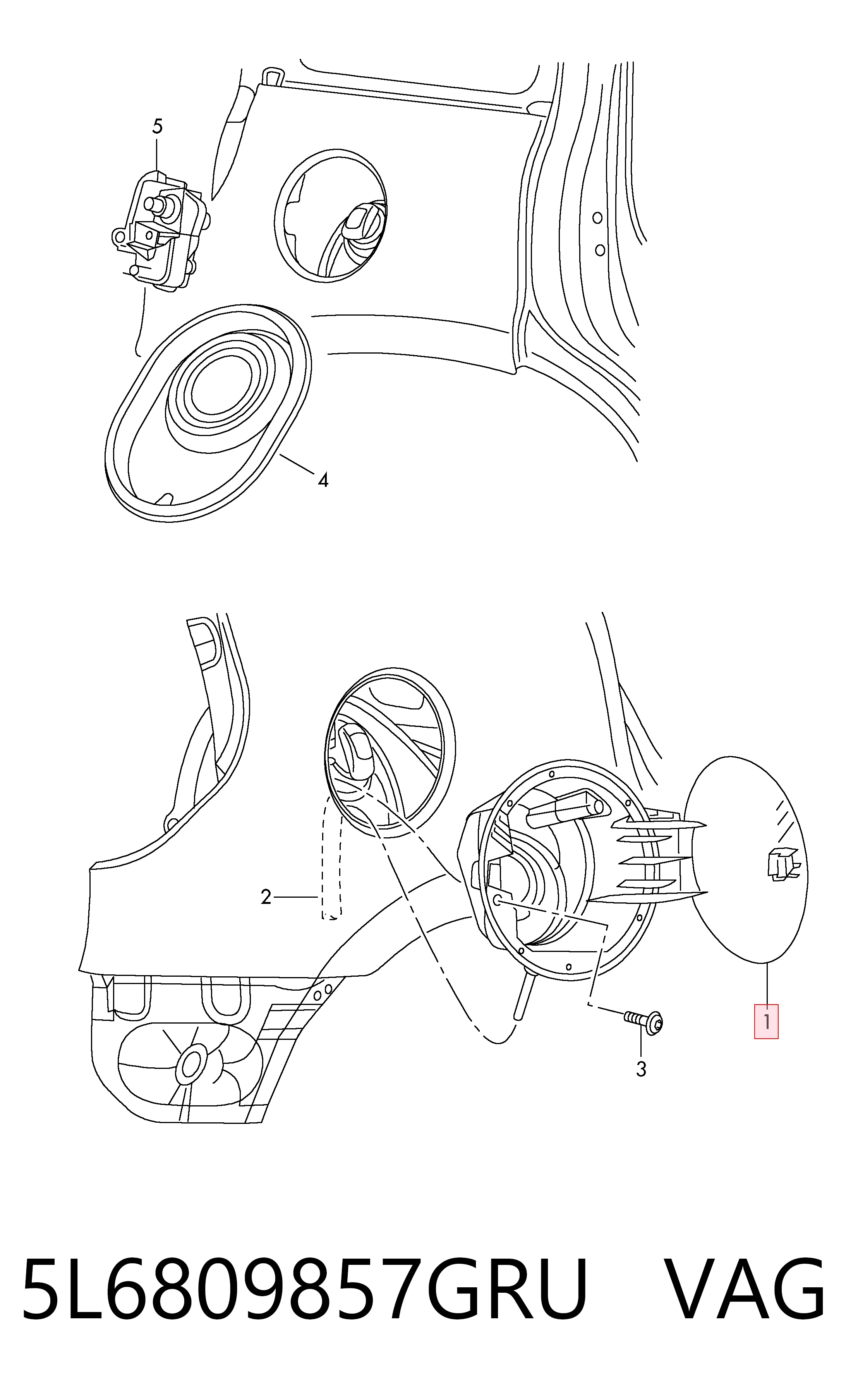 Дверцята бензобака на Skoda Yeti  5L
