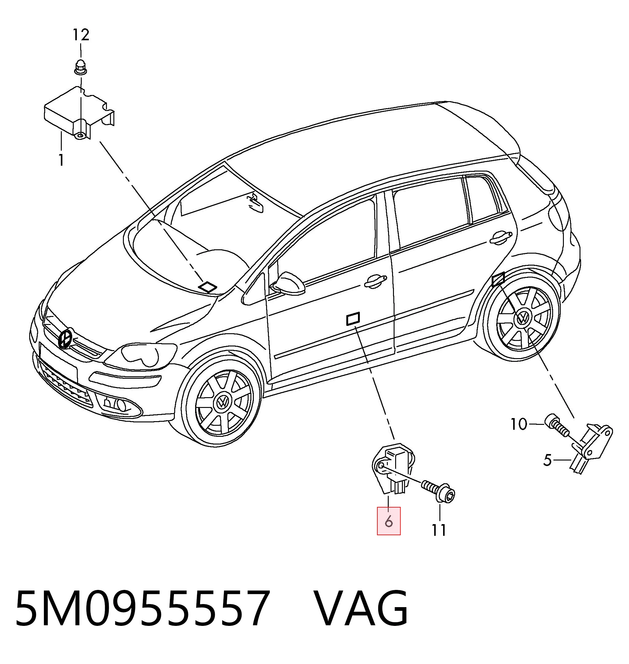 Датчик Ейрбег передній VAG 5M0955557 ціна, від 39.86 USD