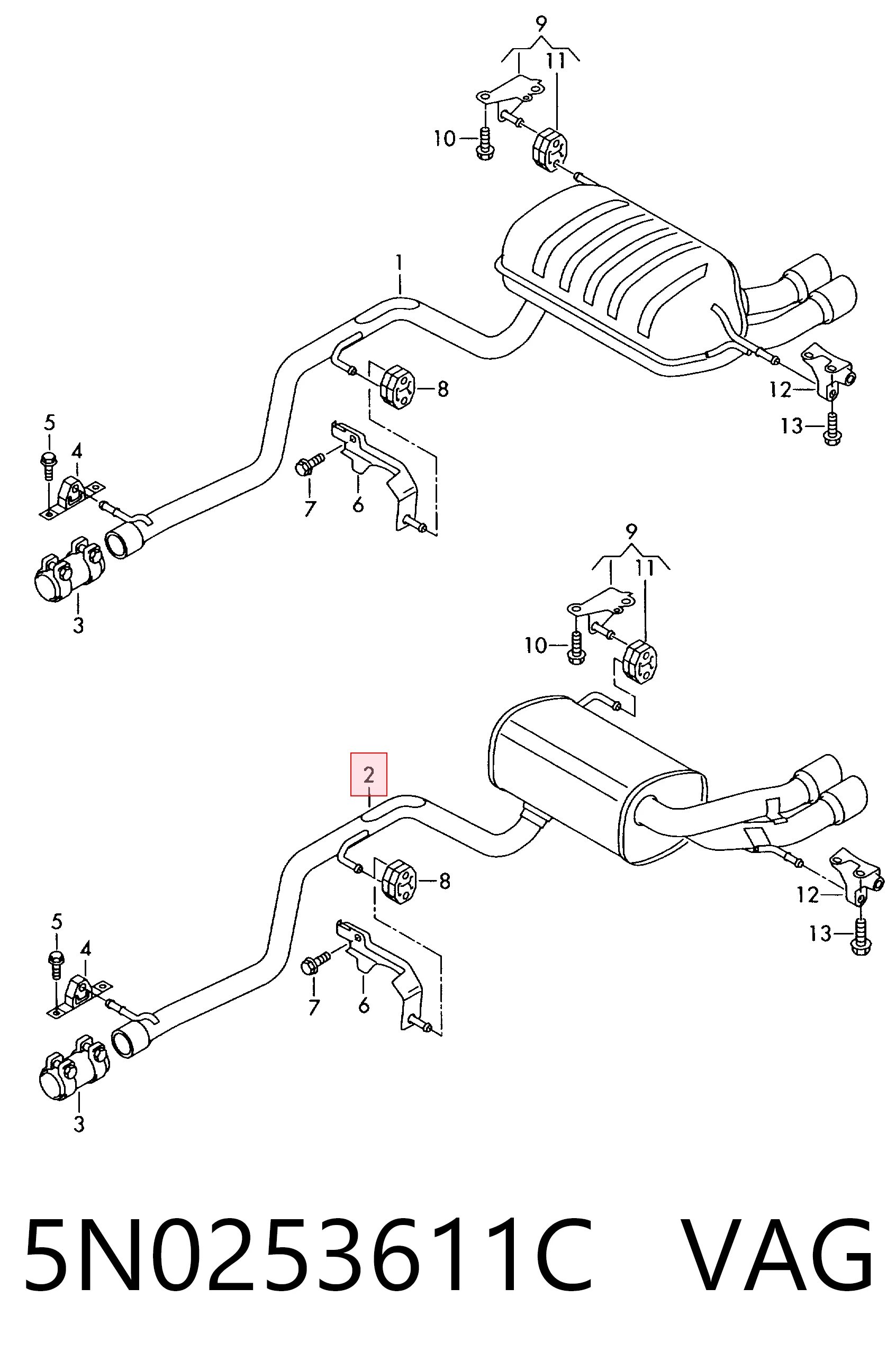 Глушилка задня Volkswagen Golf I