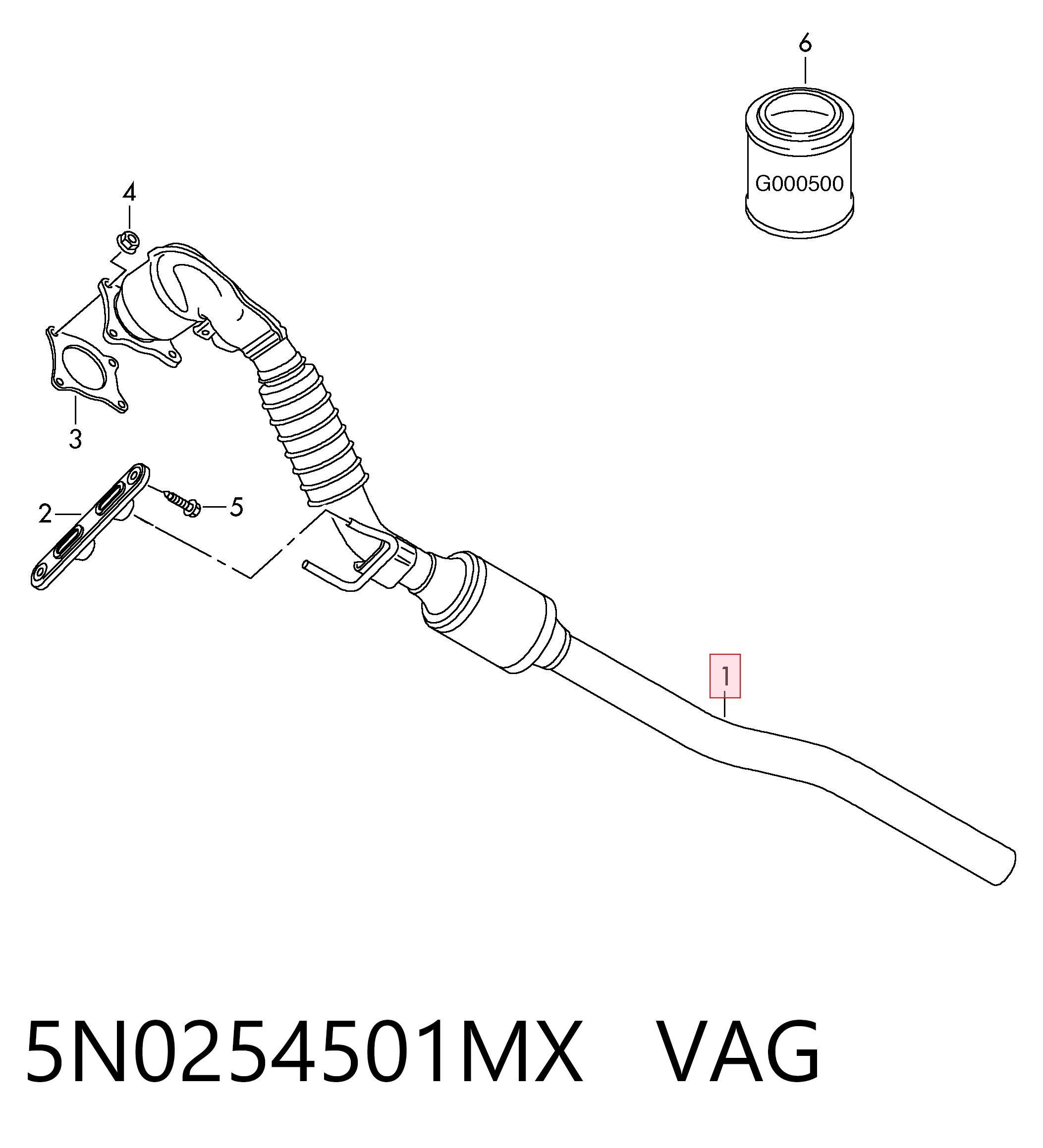 5N0254501MX VAG Штани глушника передні