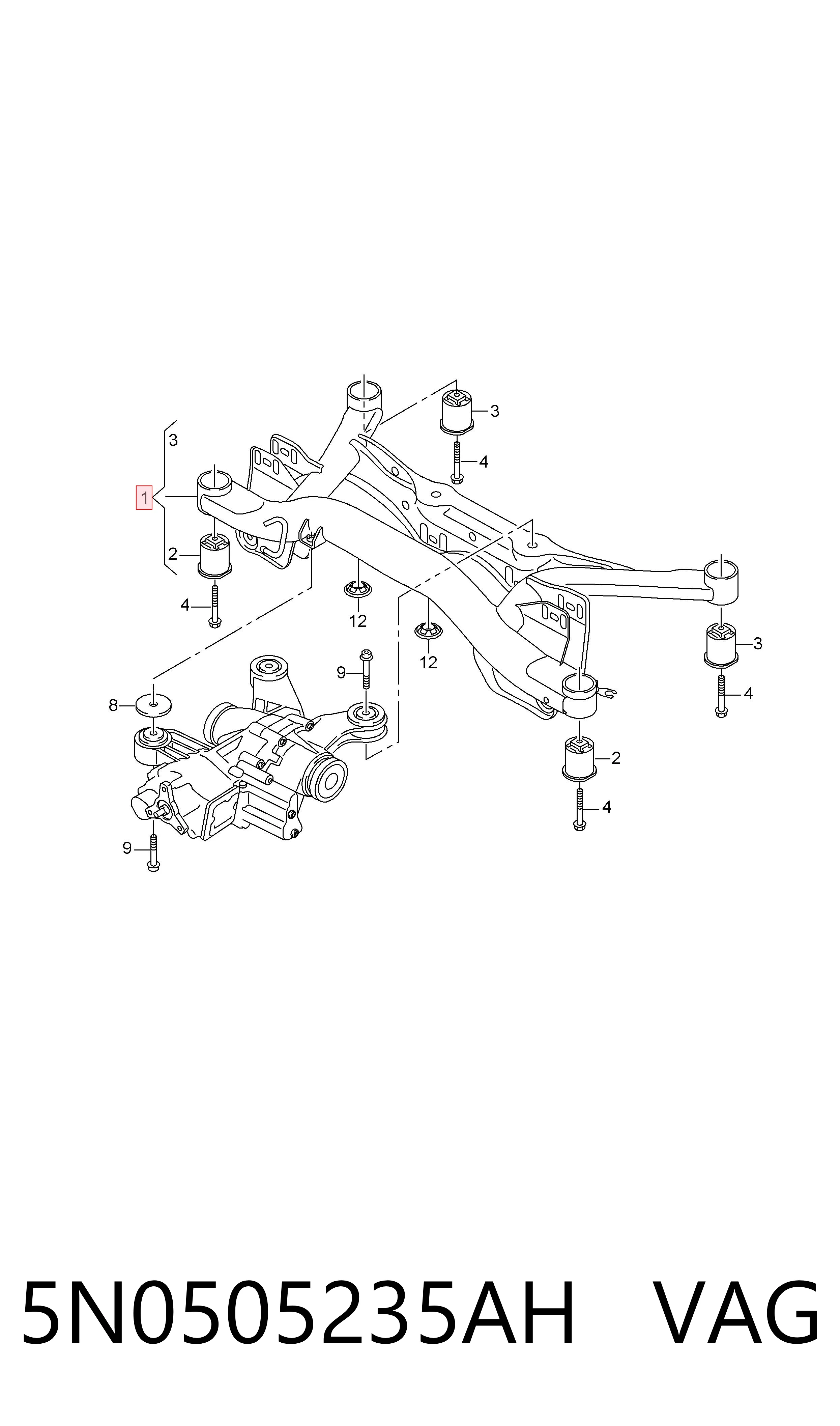 Купити Балка задня Volkswagen Tiguan I 5N1, 5N2