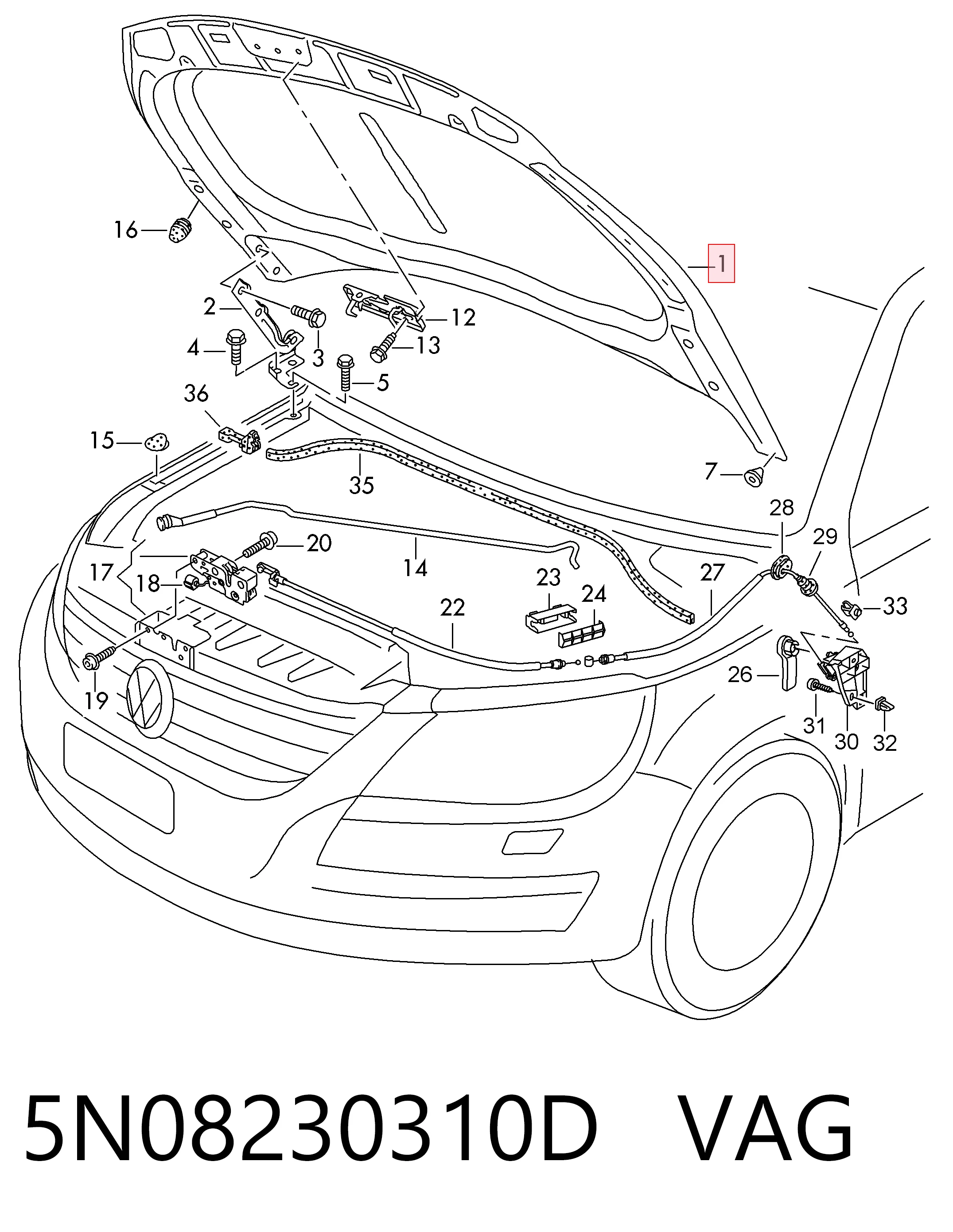 Купити Капот Volkswagen Tiguan I 5N1, 5N2