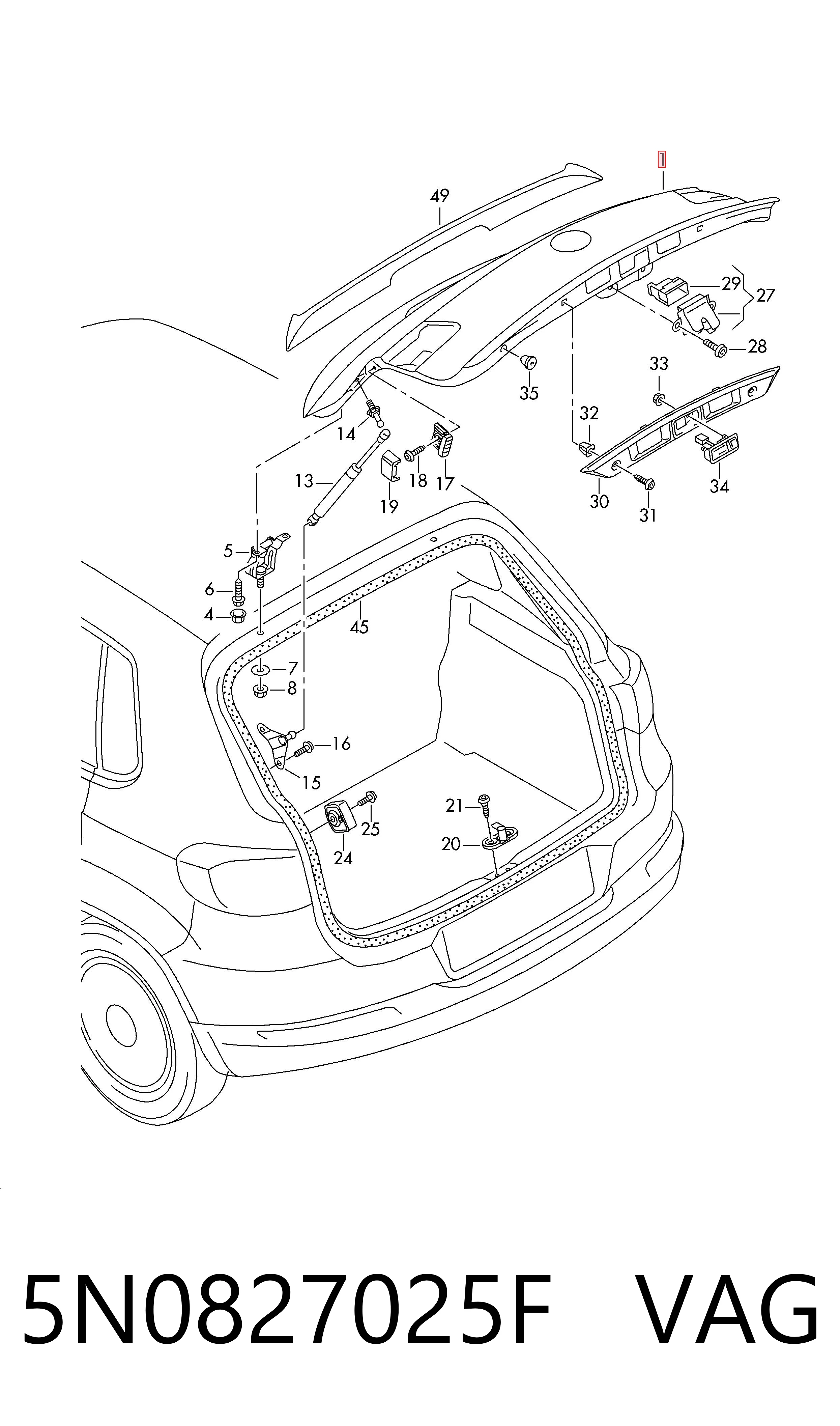 Треті двері на Volkswagen Tiguan I 5N1, 5N2