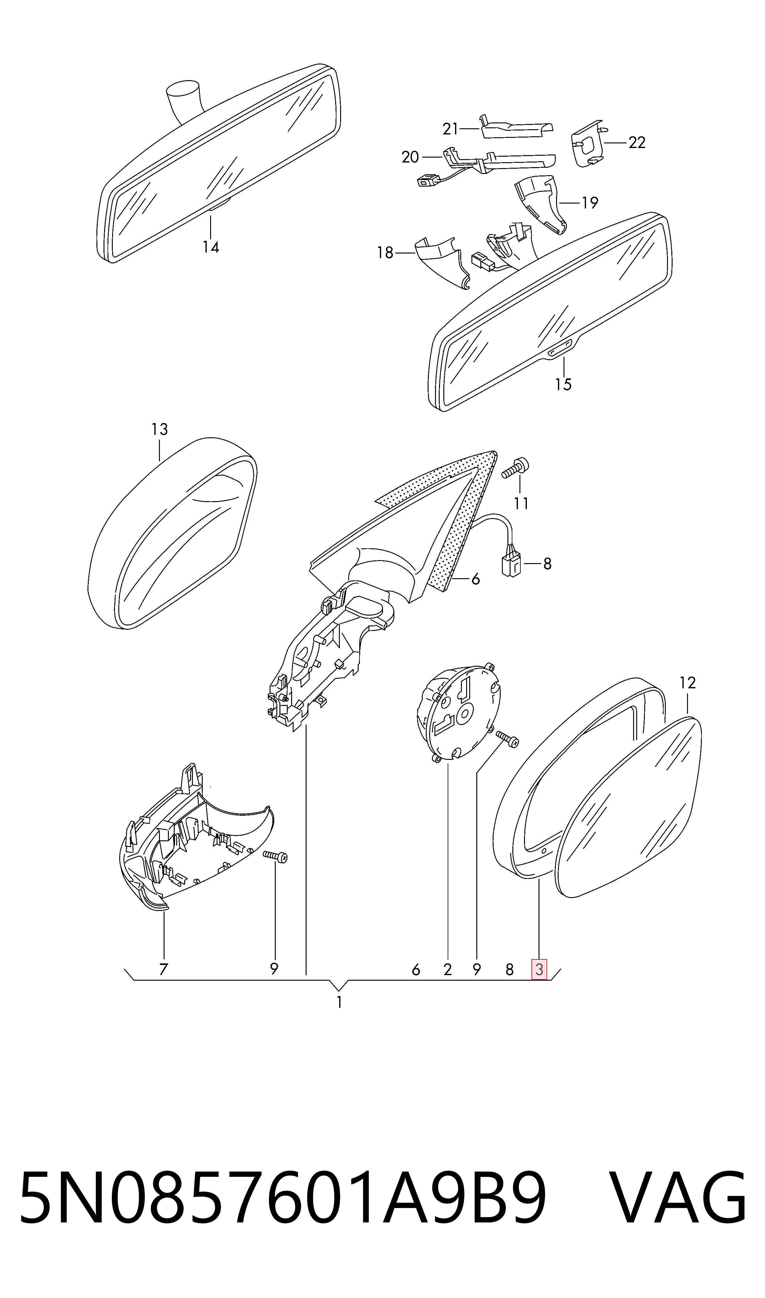  VAG 5N0857601A9B9 ціна, від 26.37 USD