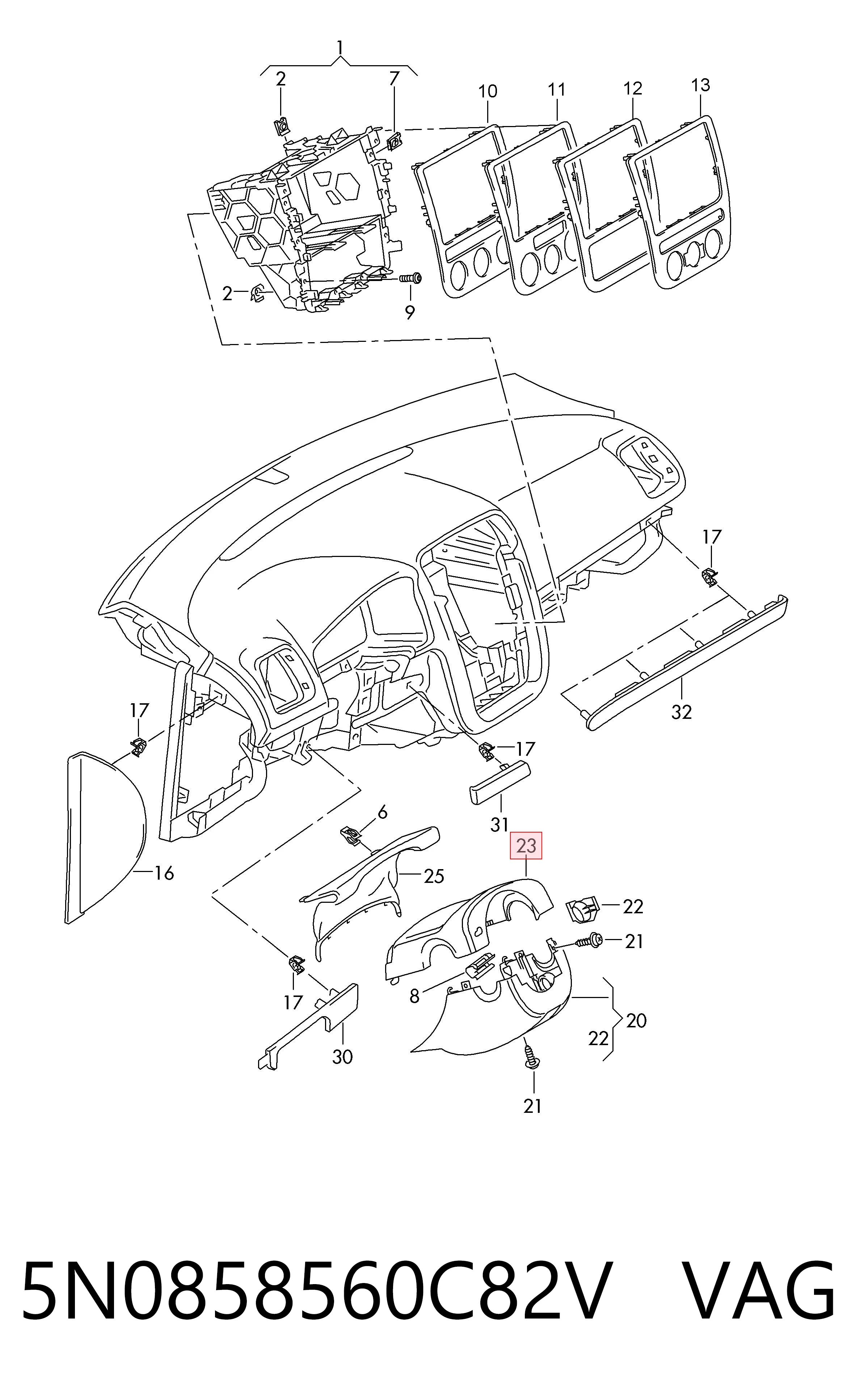 5N0858560C82V VAG Захисний кожух кермового механізму
