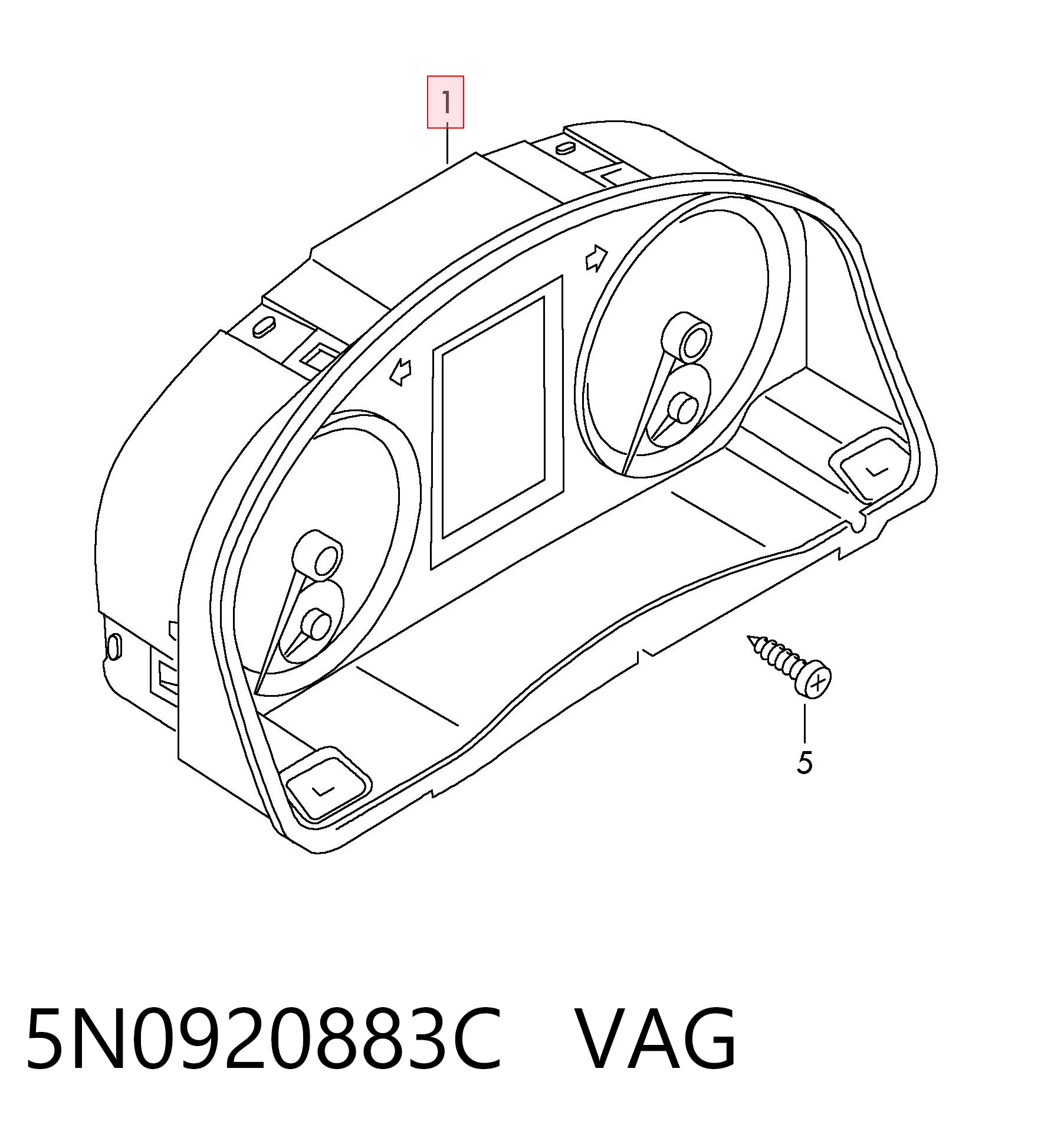 5N0920883C VAG Щиток приладів додатковий