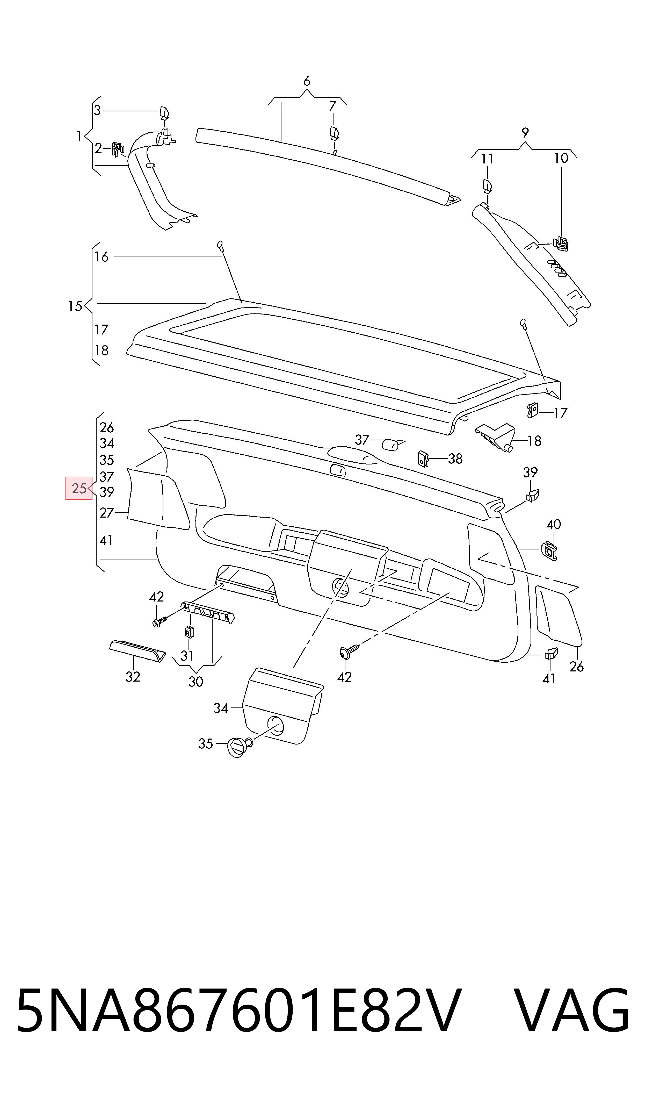 5NA867601E82V VAG Пластик п'ятих дверей
