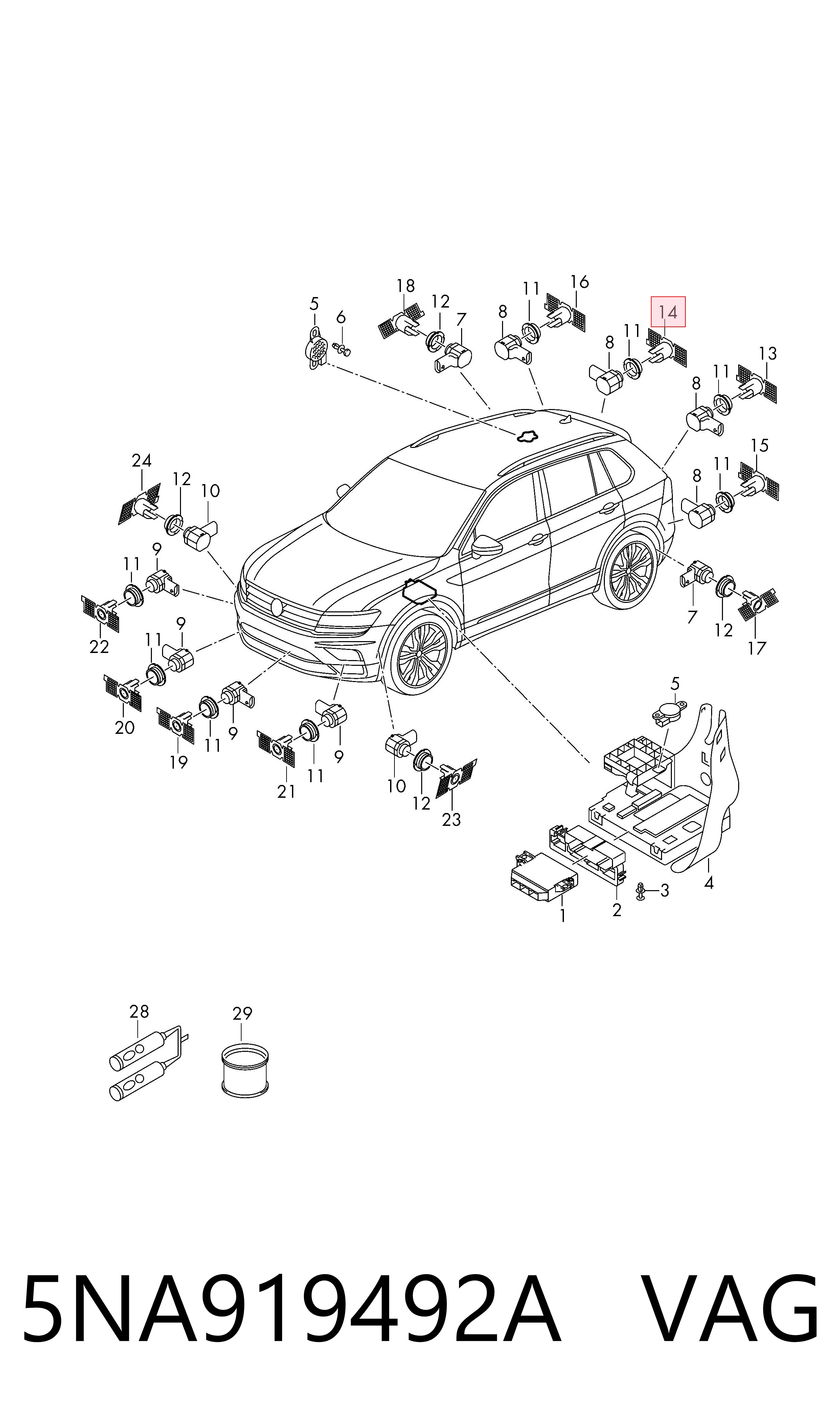  VAG 5NA919492A ціна, від 20.98 USD