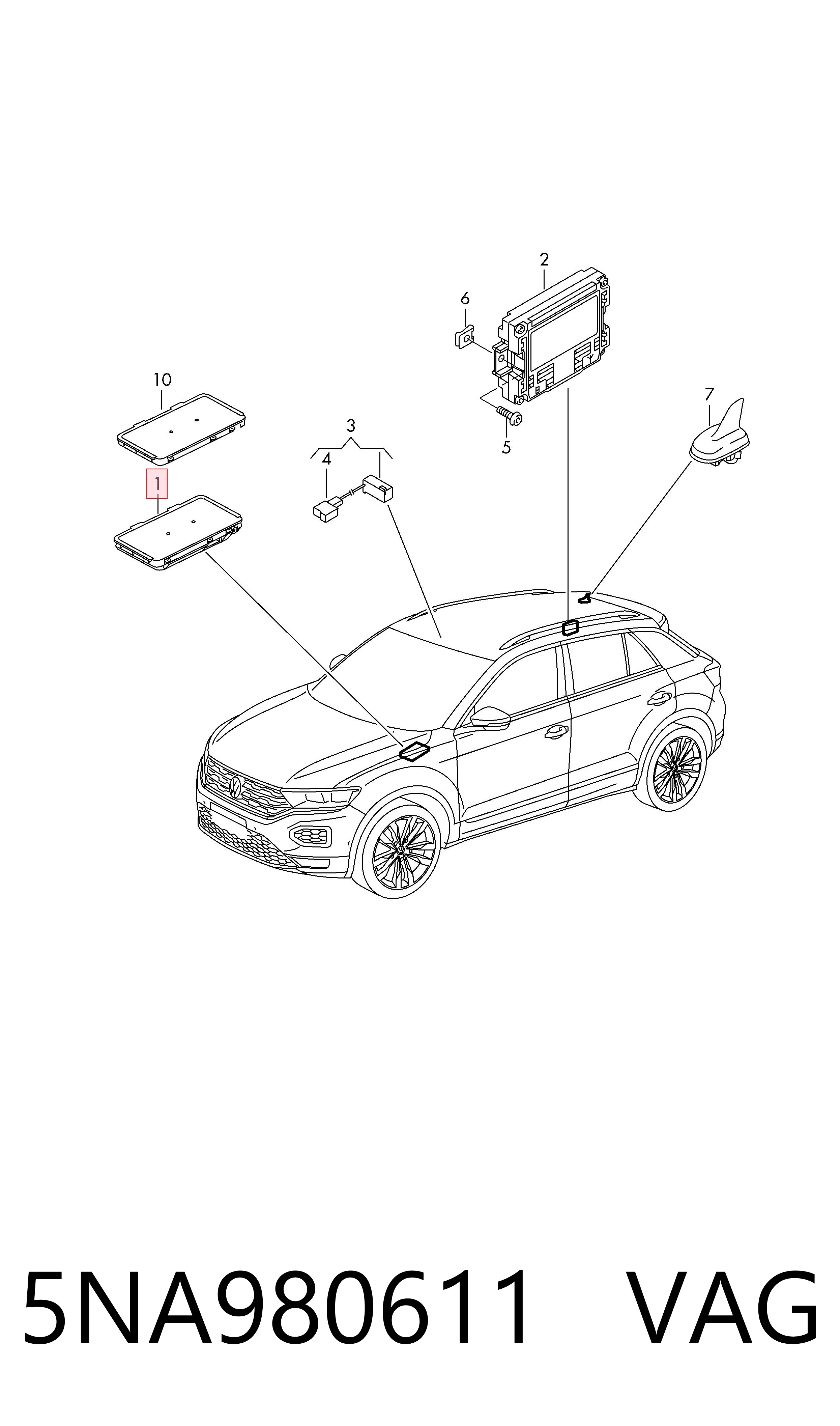 Антена на дах на Volkswagen Polo VI AW1, BZ1, AE1