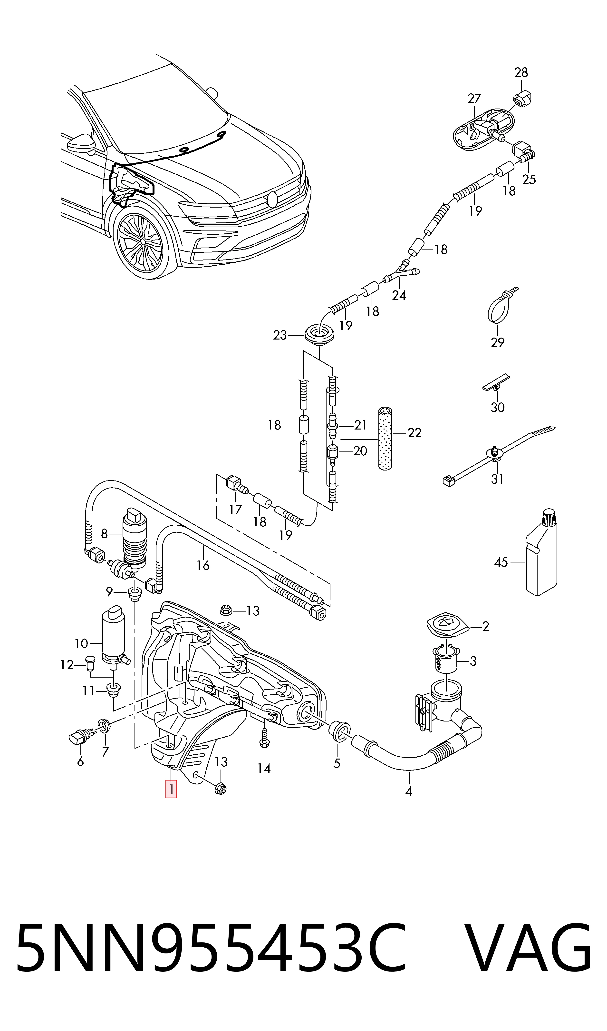 Купити Бачок омивача Volkswagen Tiguan Allspace  BW2, BJ2