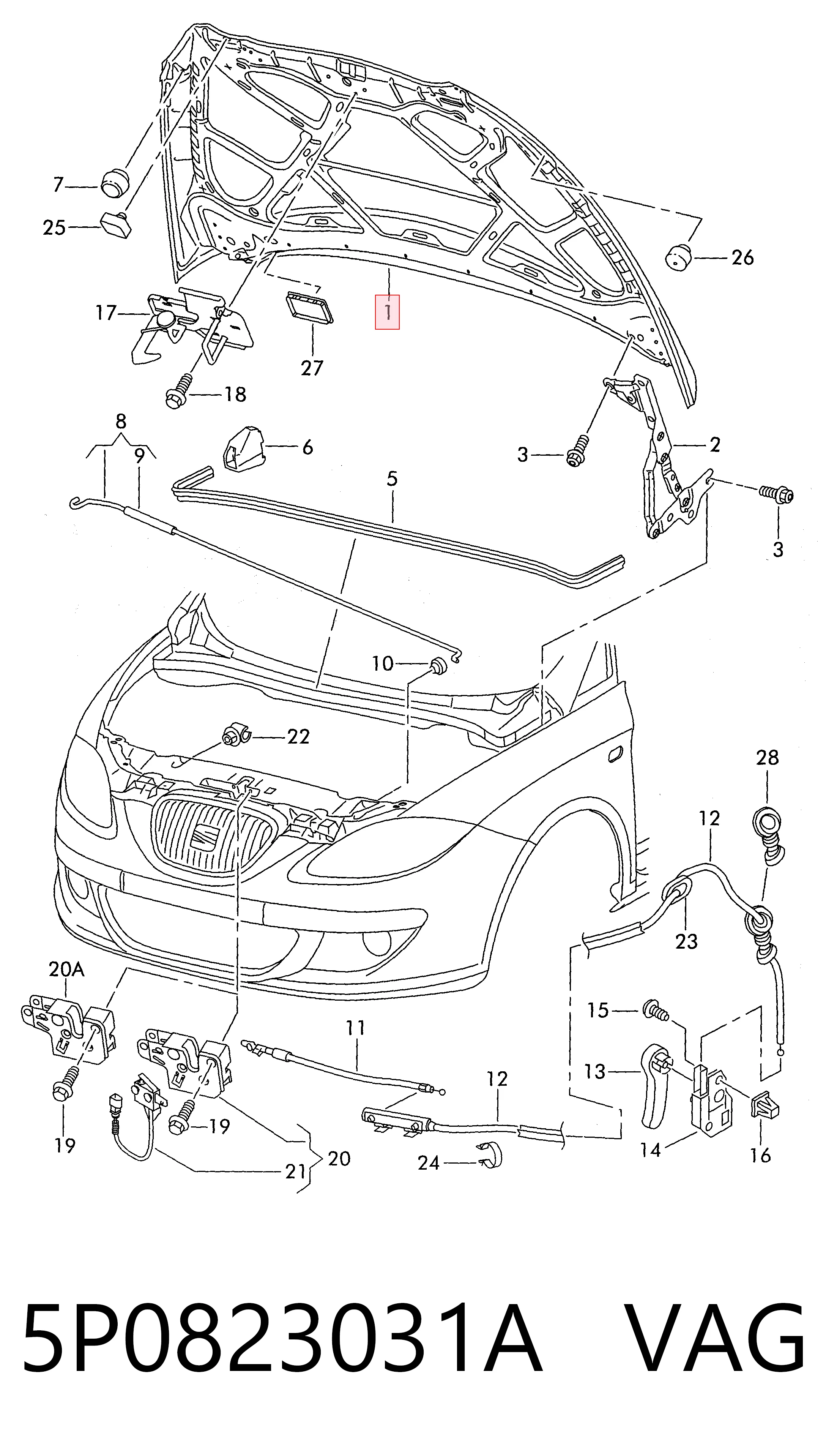 Капот Seat Altea XL