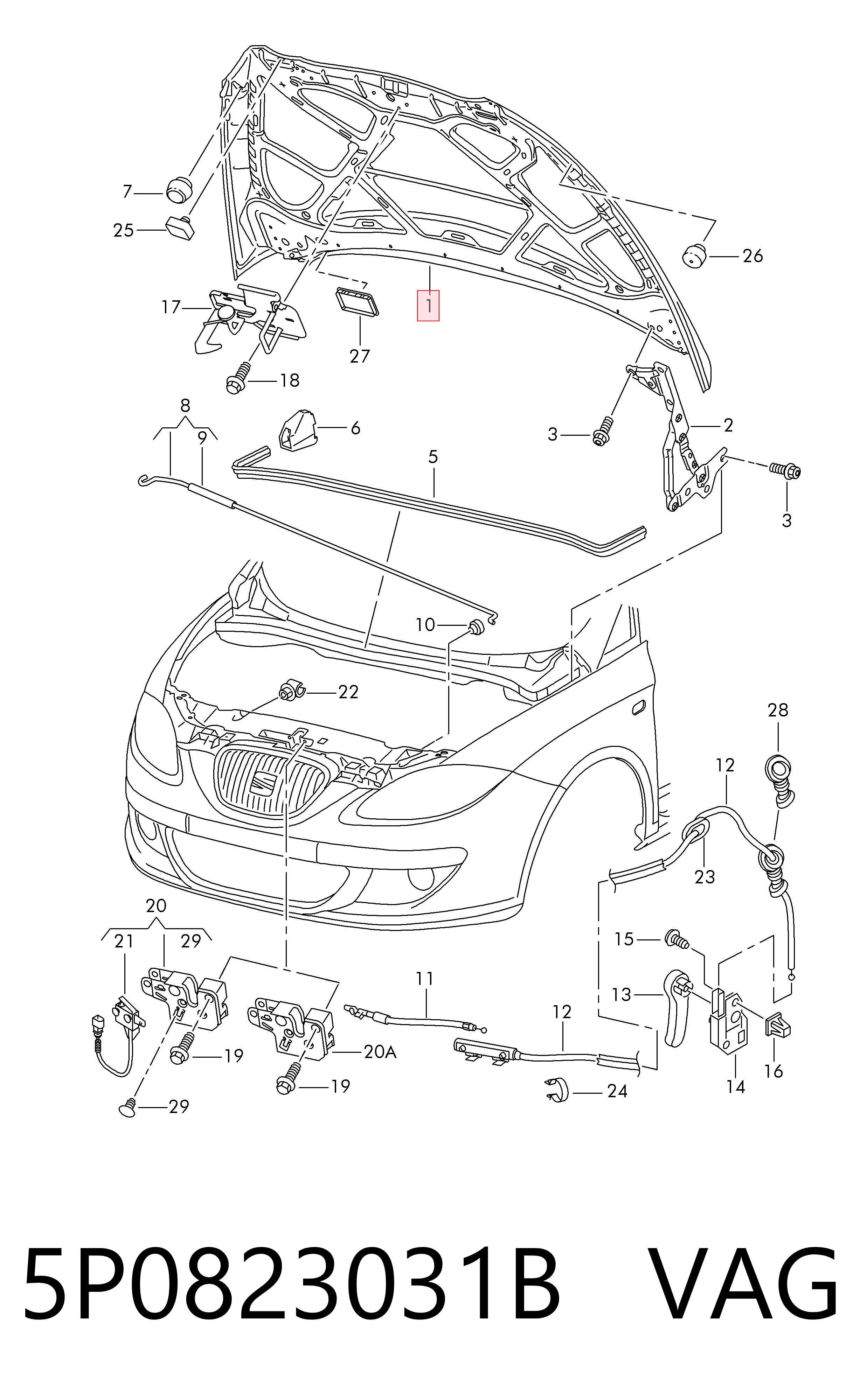 Капот на Seat Altea XL 5P5, 5P8