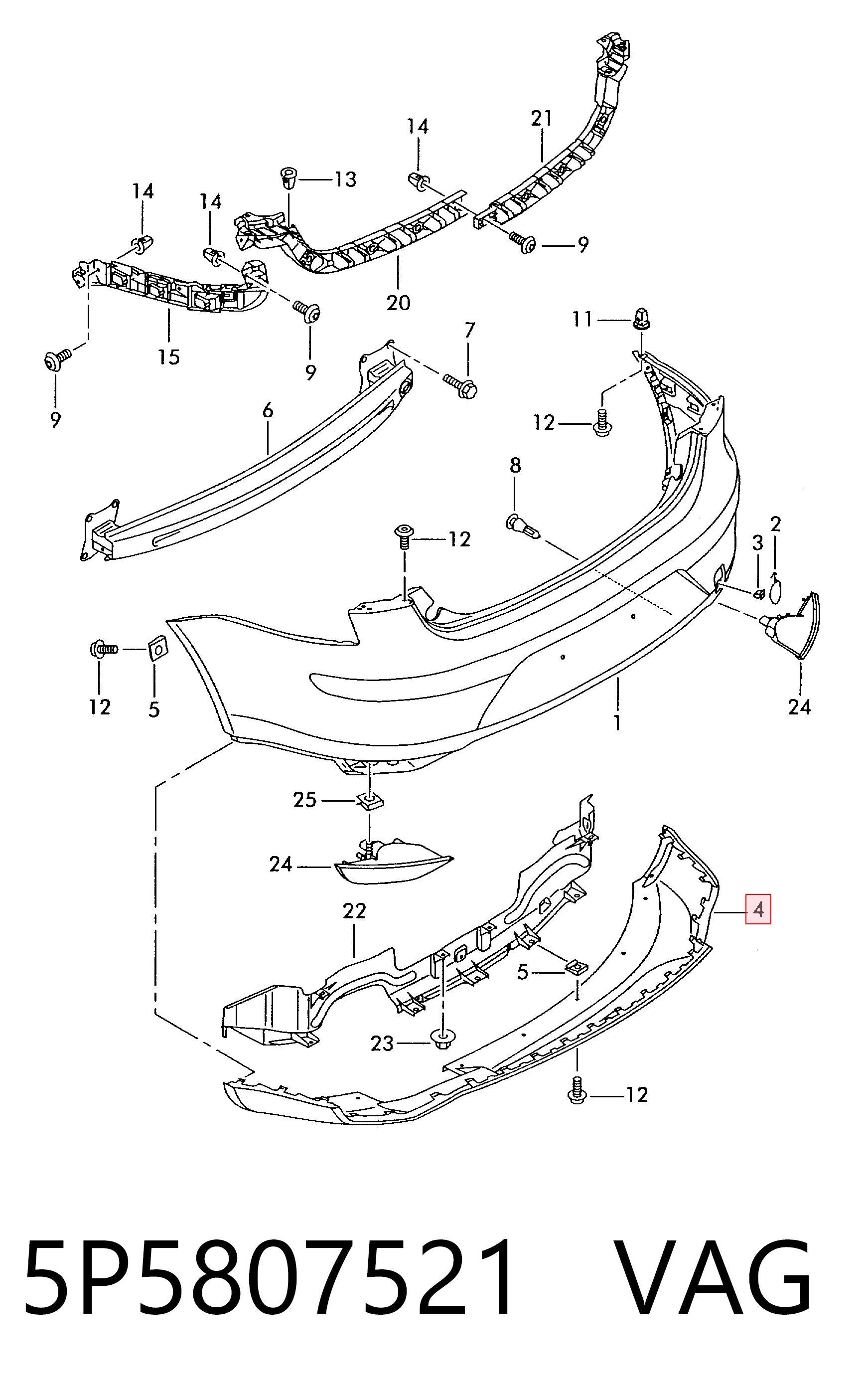 Купити Задній бампер Seat Toledo III 5P2