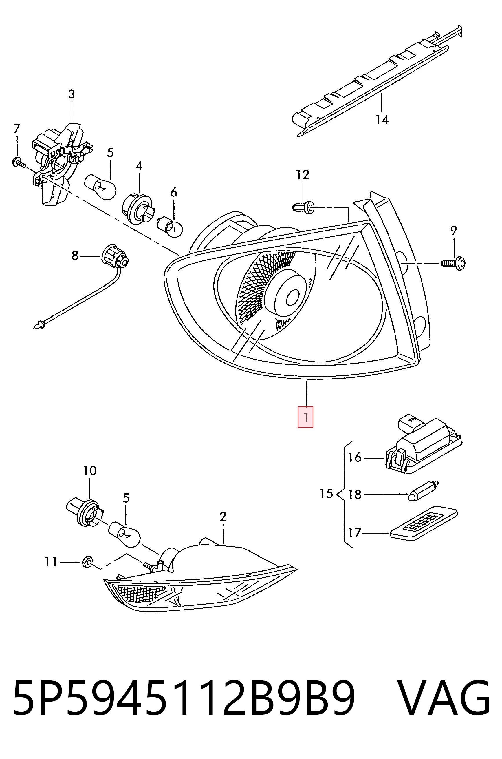 5P5945112B9B9 VAG