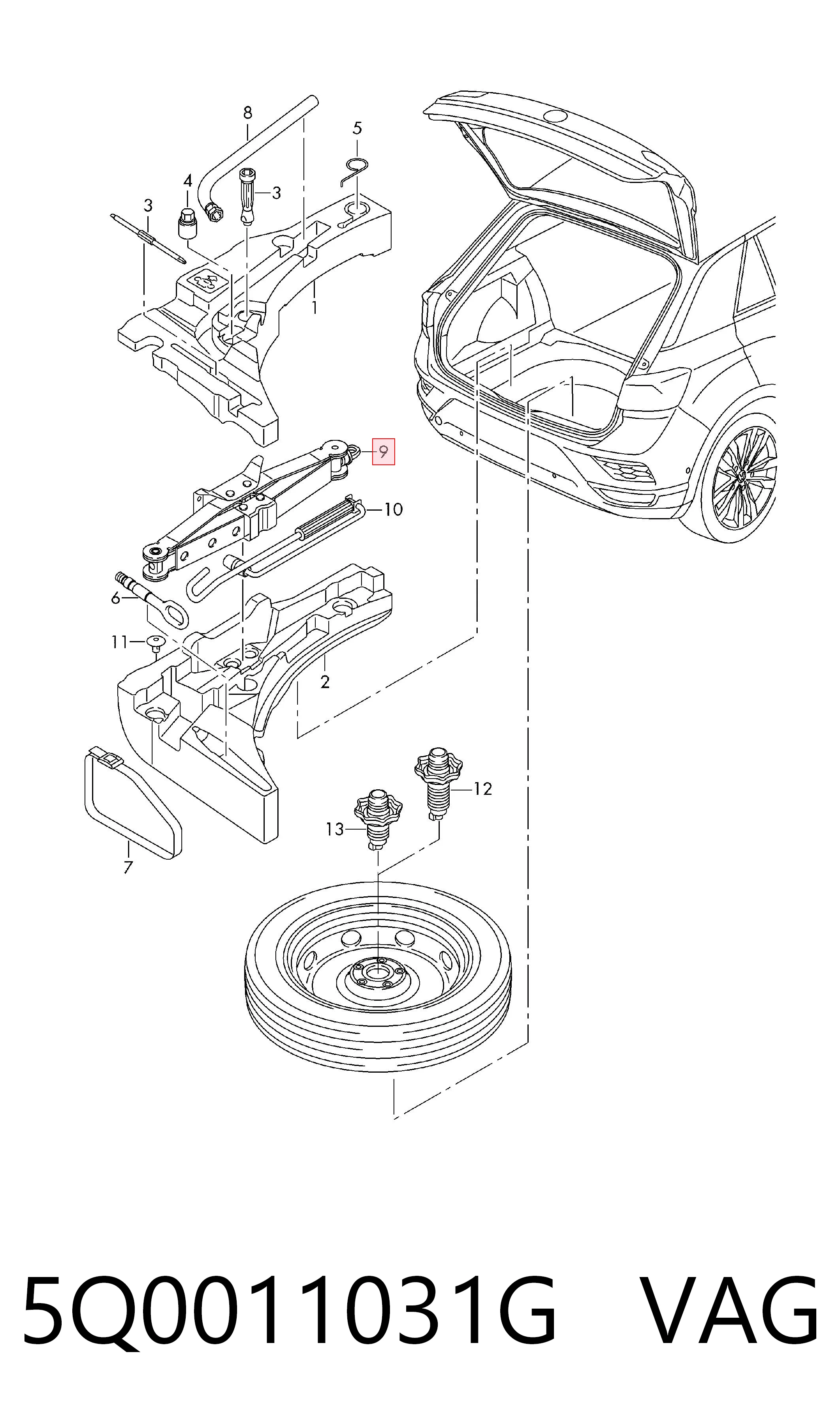 Домкрати VAG 5Q0011031G ціна, від 57.00 USD