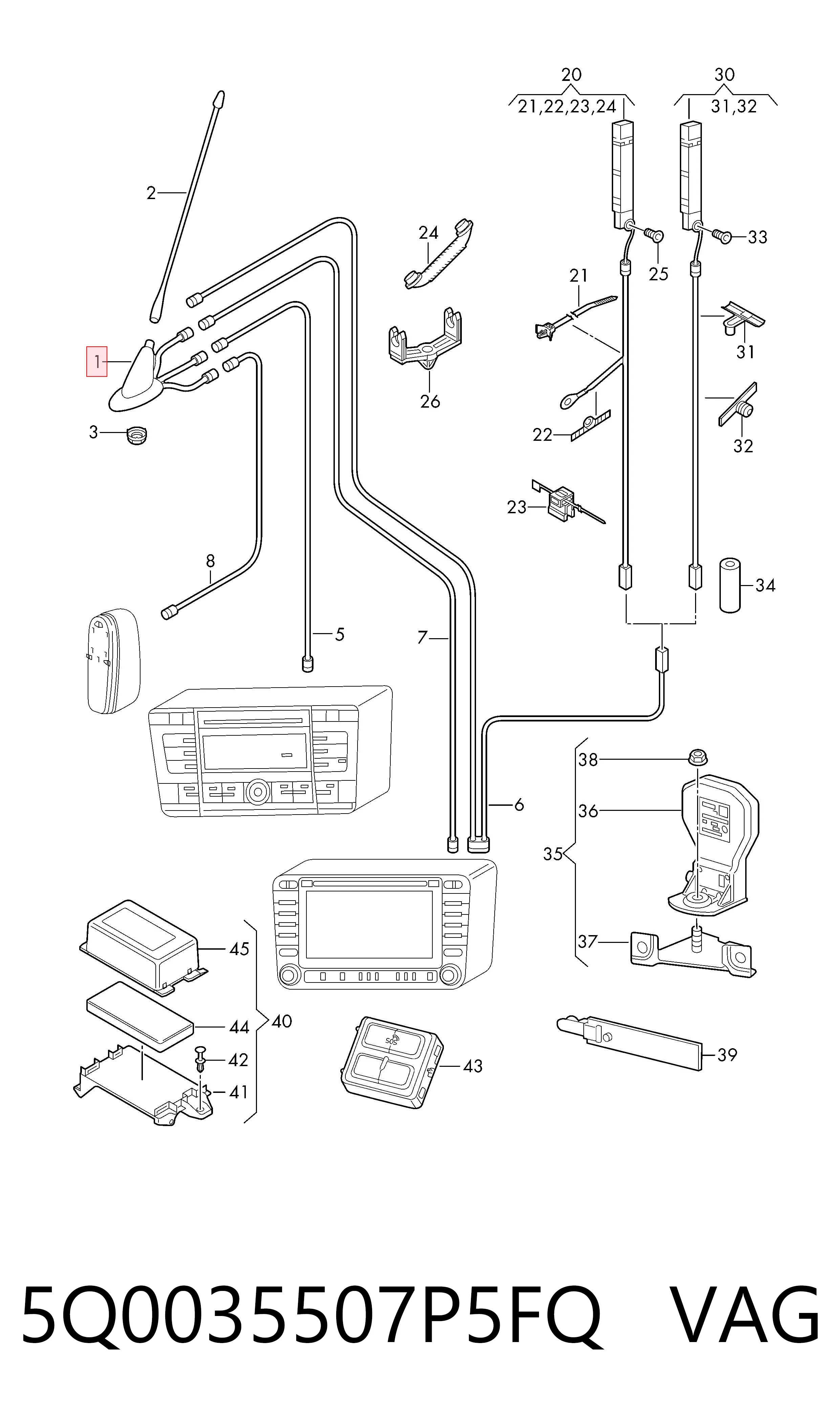Купити Антена Skoda Octavia III A7 5E5, 5E6