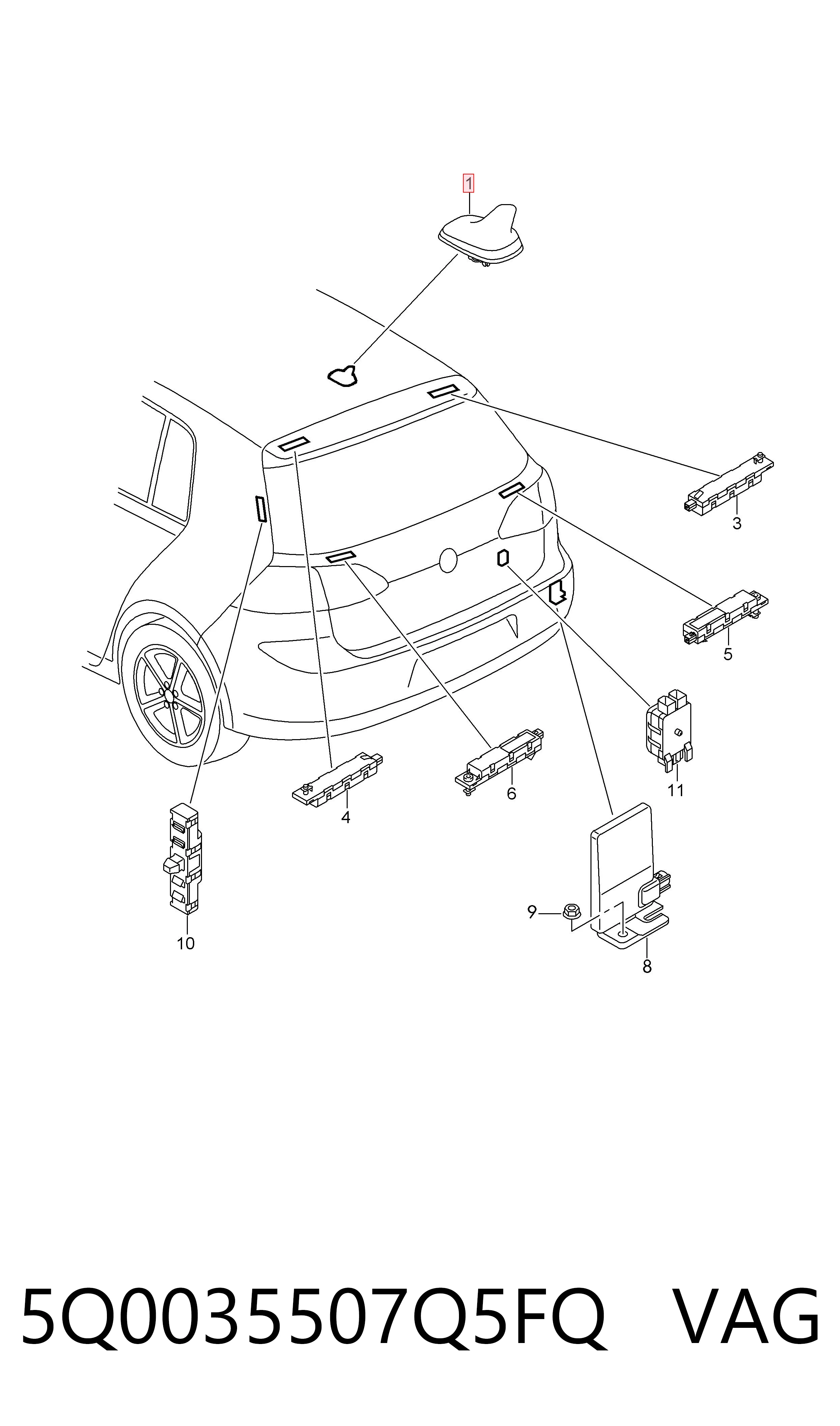 Антена Skoda Octavia III A7 універсал (5E5, 5E6) (2012 - 2020) ціна, від 37.37 USD