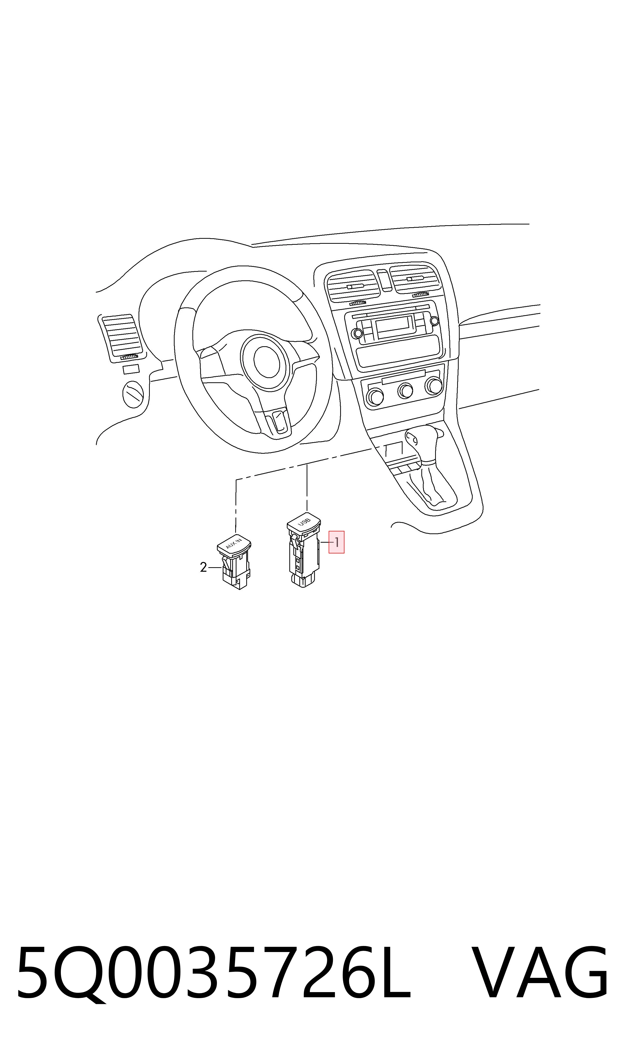 5Q0035726L VAG USB-розгалужувач