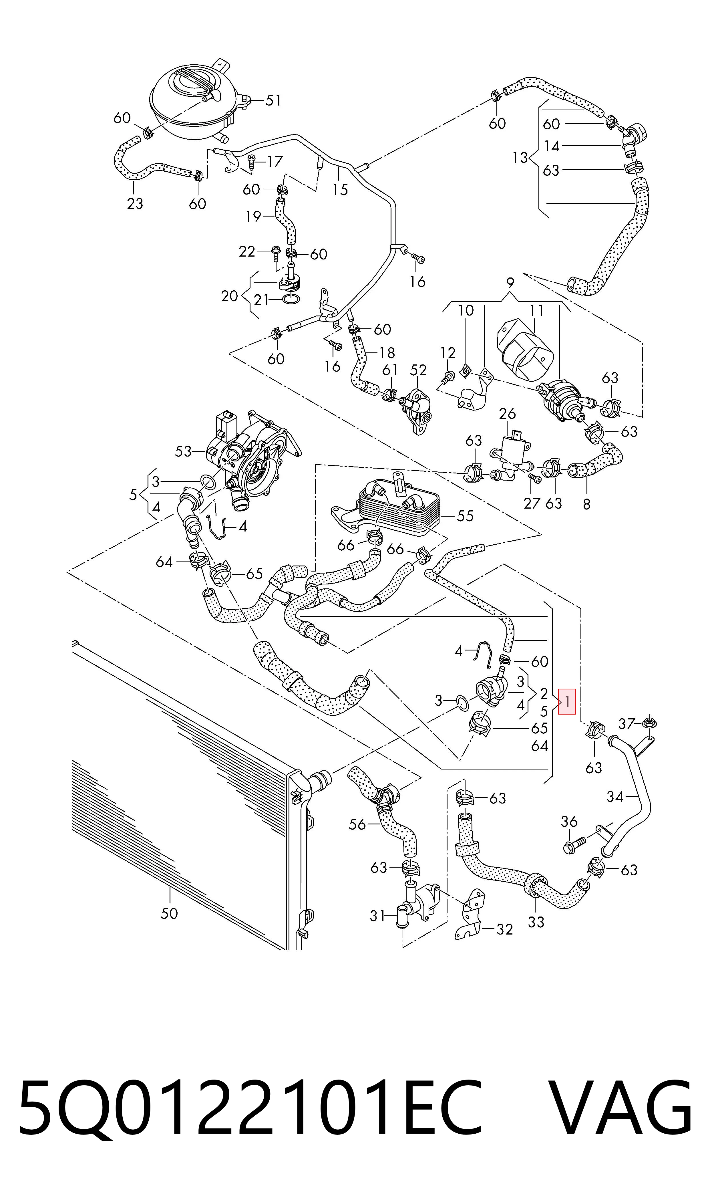  VAG 5Q0122101EC ціна, від 49.28 USD