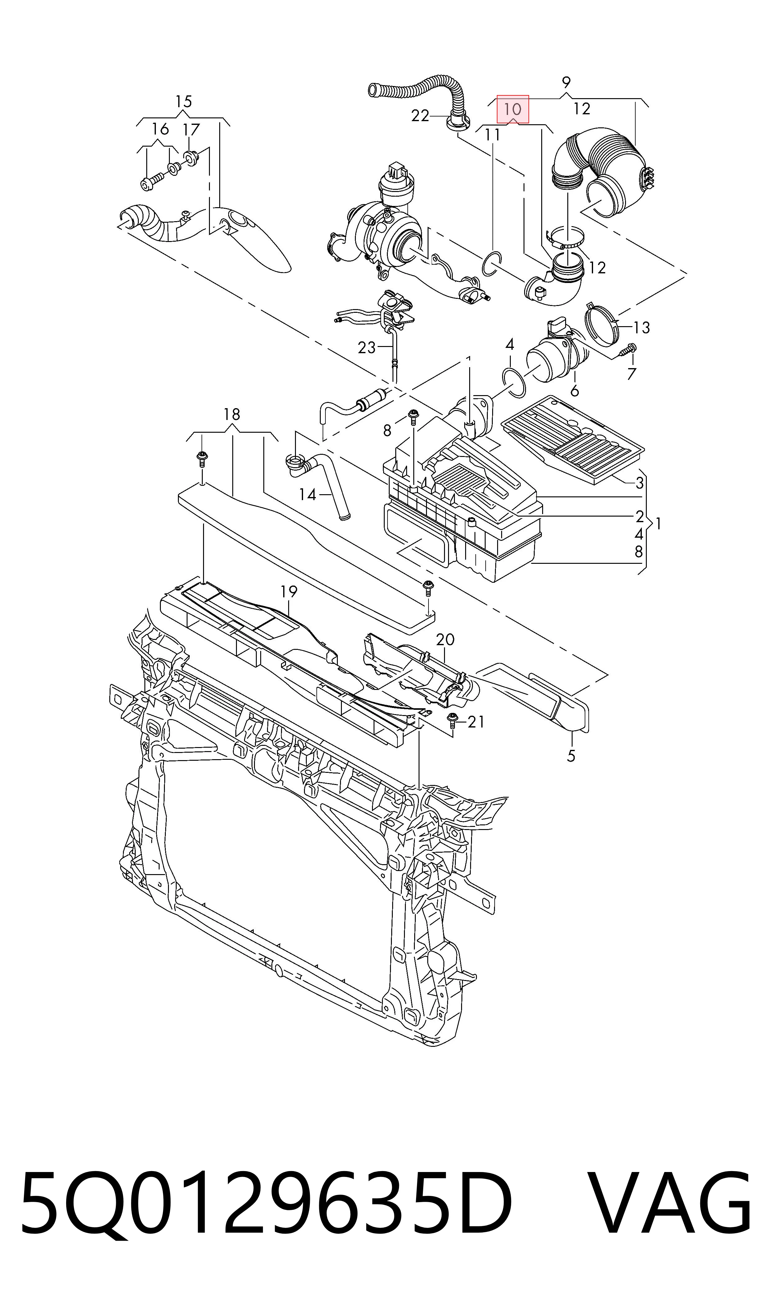  VAG 5Q0129635D ціна, від 103.85 USD