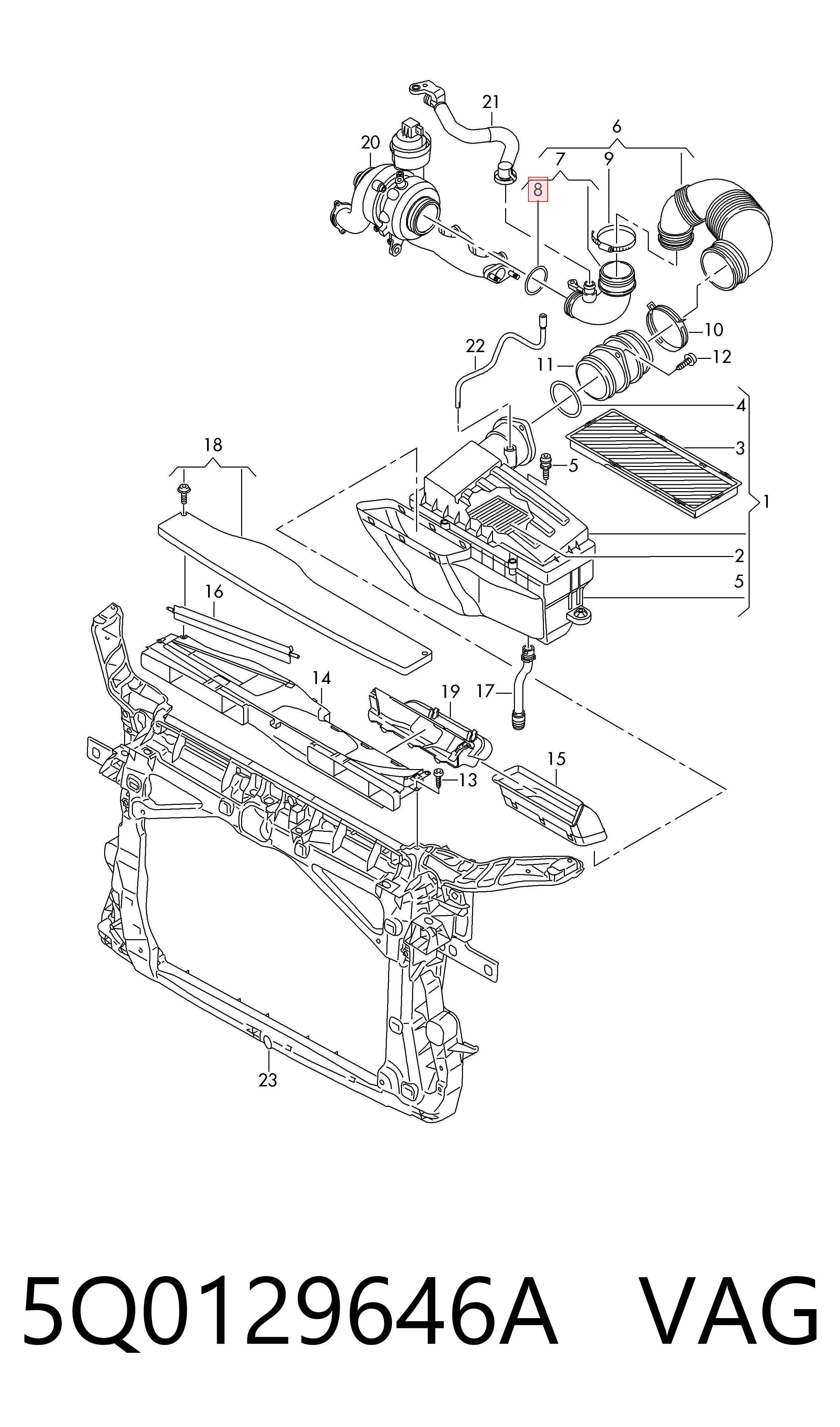  VAG 5Q0129646A ціна, від 7.54 USD