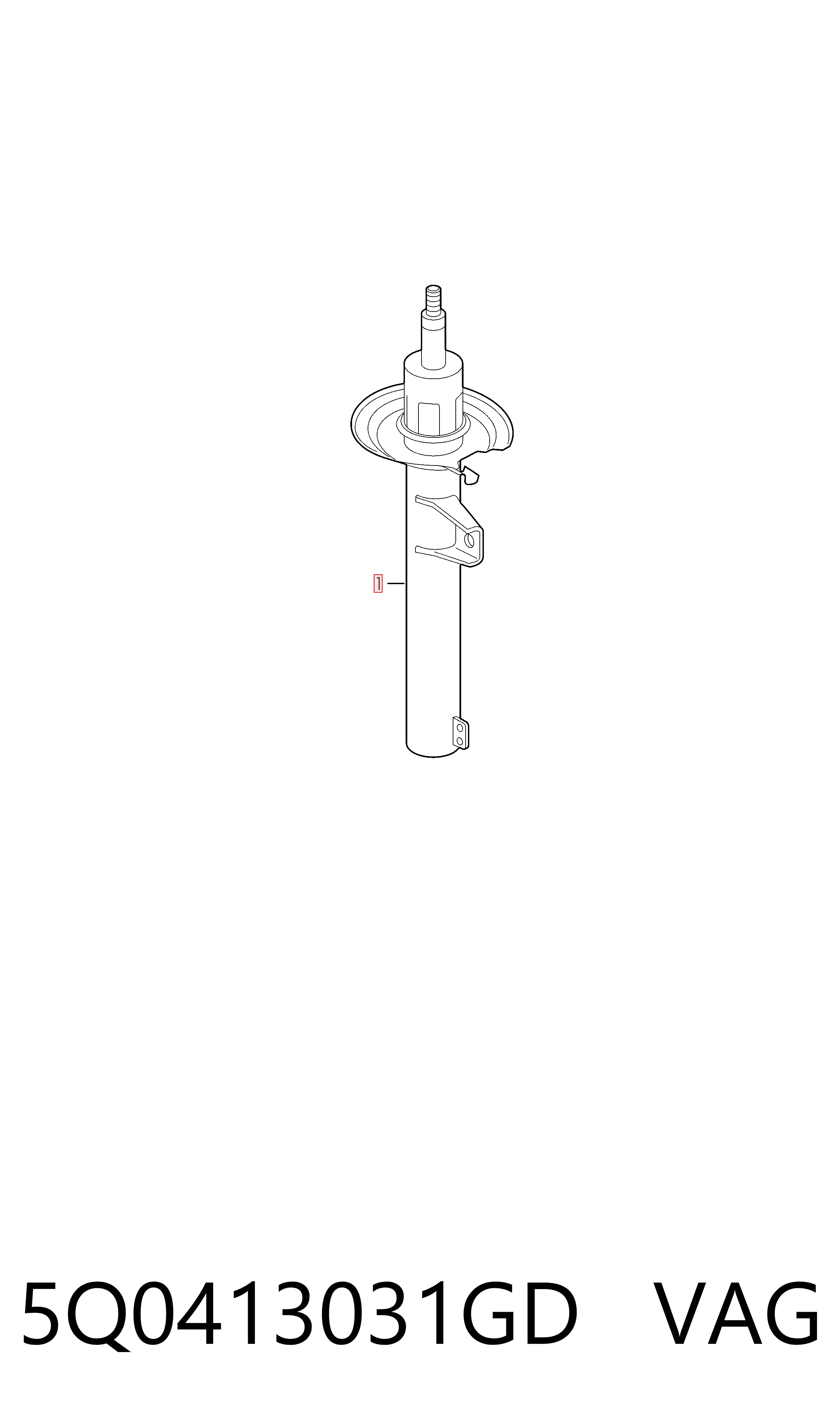 Стойка амортизатора передняя VAG 5Q0413031GD ціна, від 76.01 USD