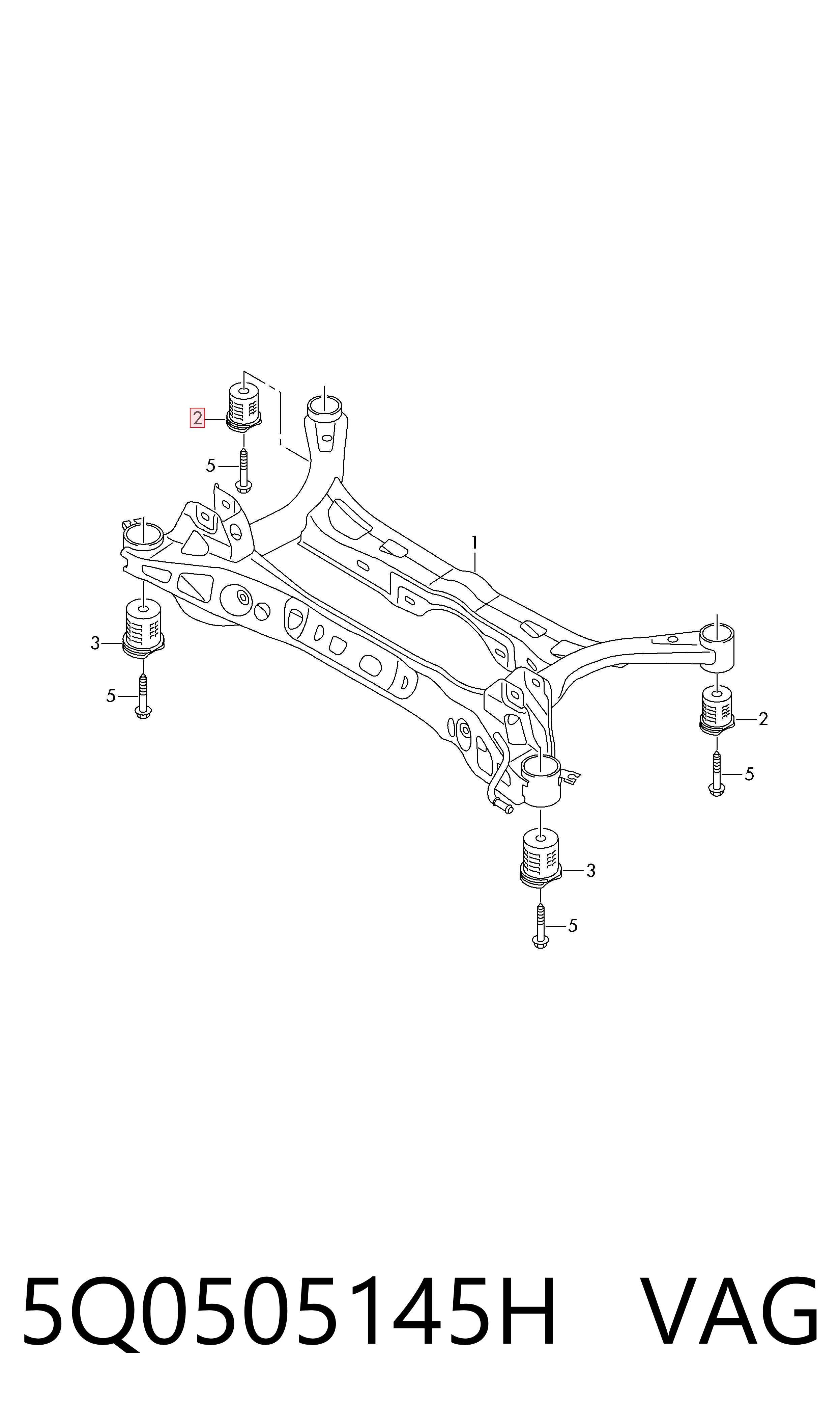 Сайлентблок задньої балки/підрамника Audi A3 седан (8VS, 8VM) (2013 - 2020) ціна, від 24.03 USD