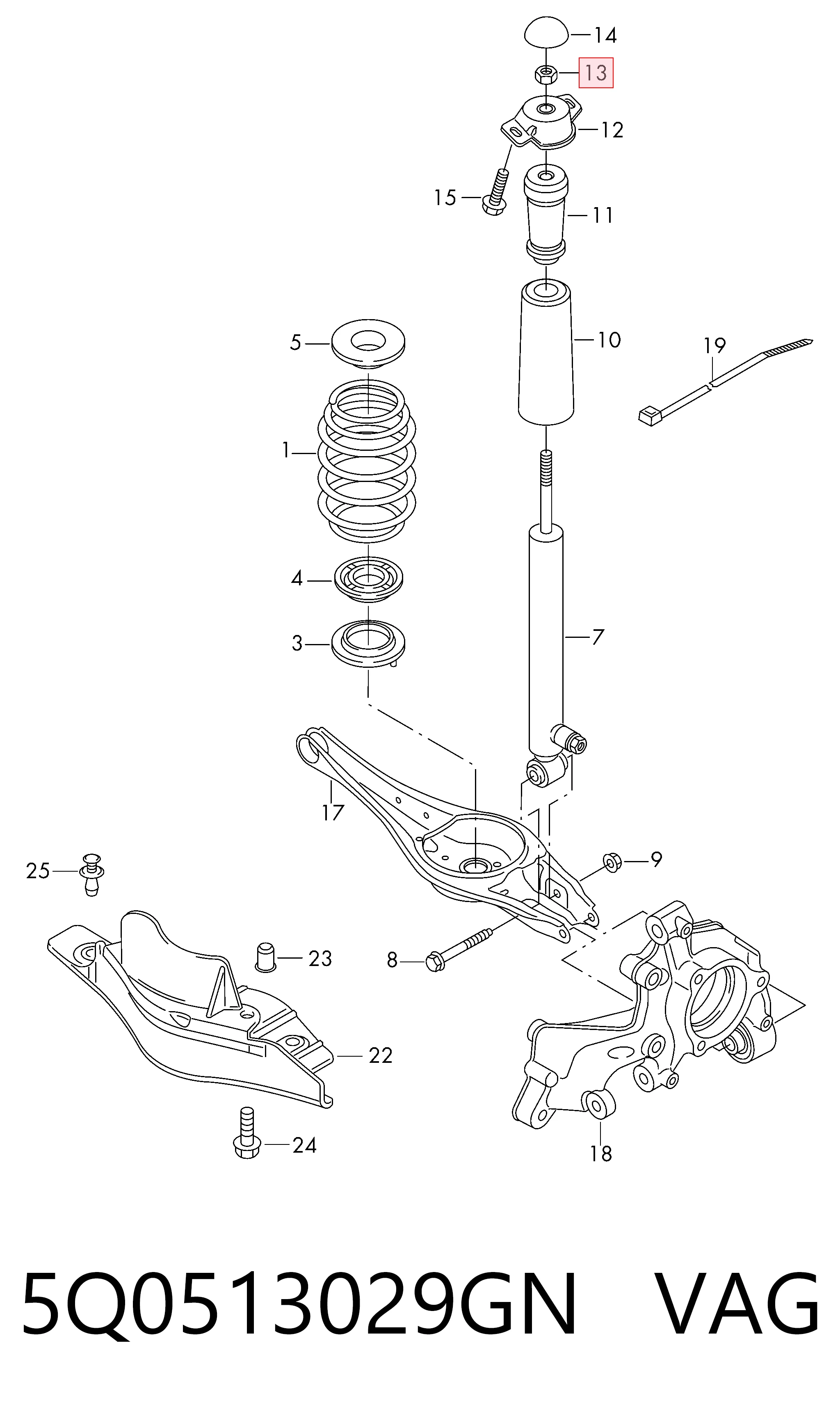 5Q0513029GN VAG Амортизатори задні
