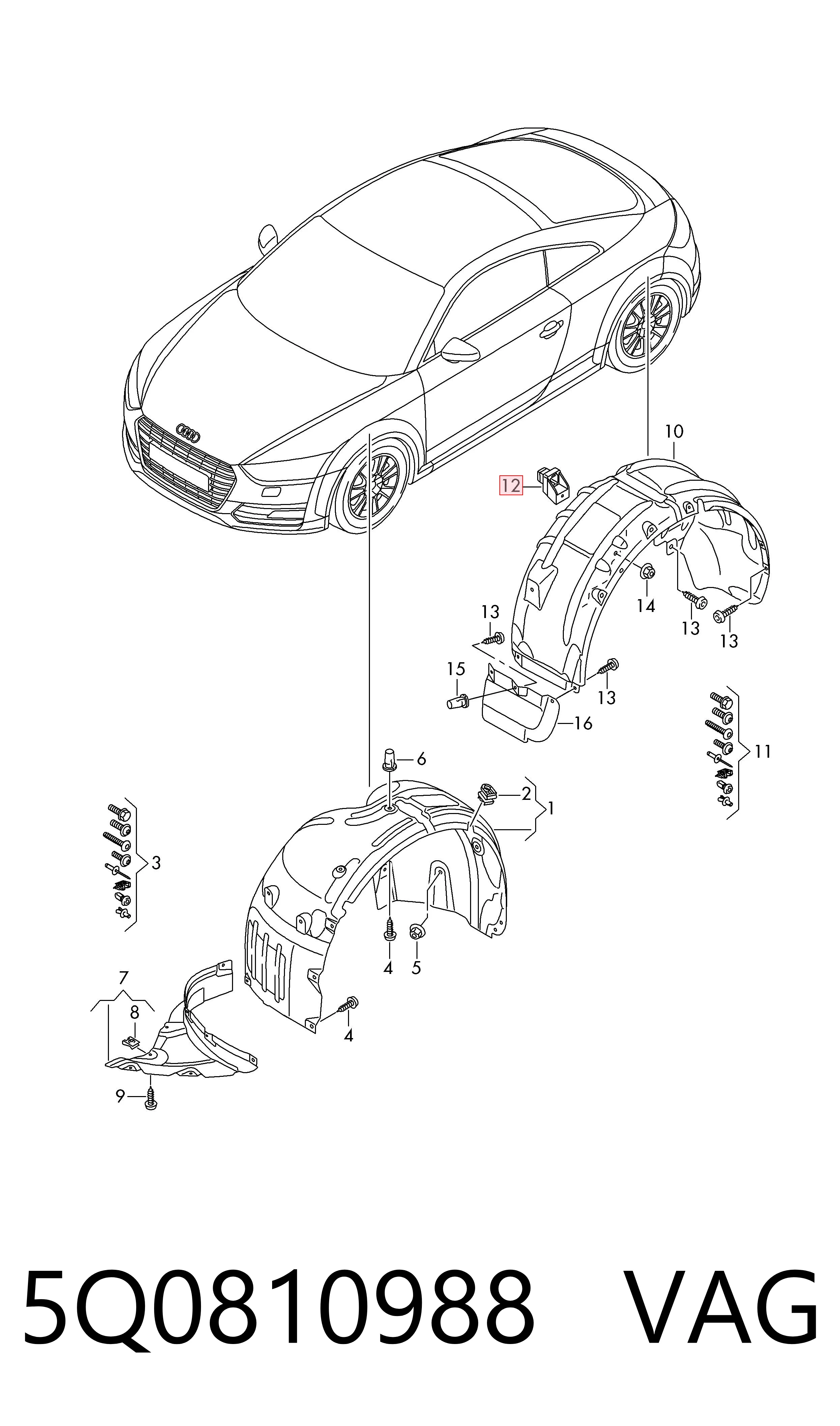  VAG 5Q0810988 ціна, від 2.55 USD