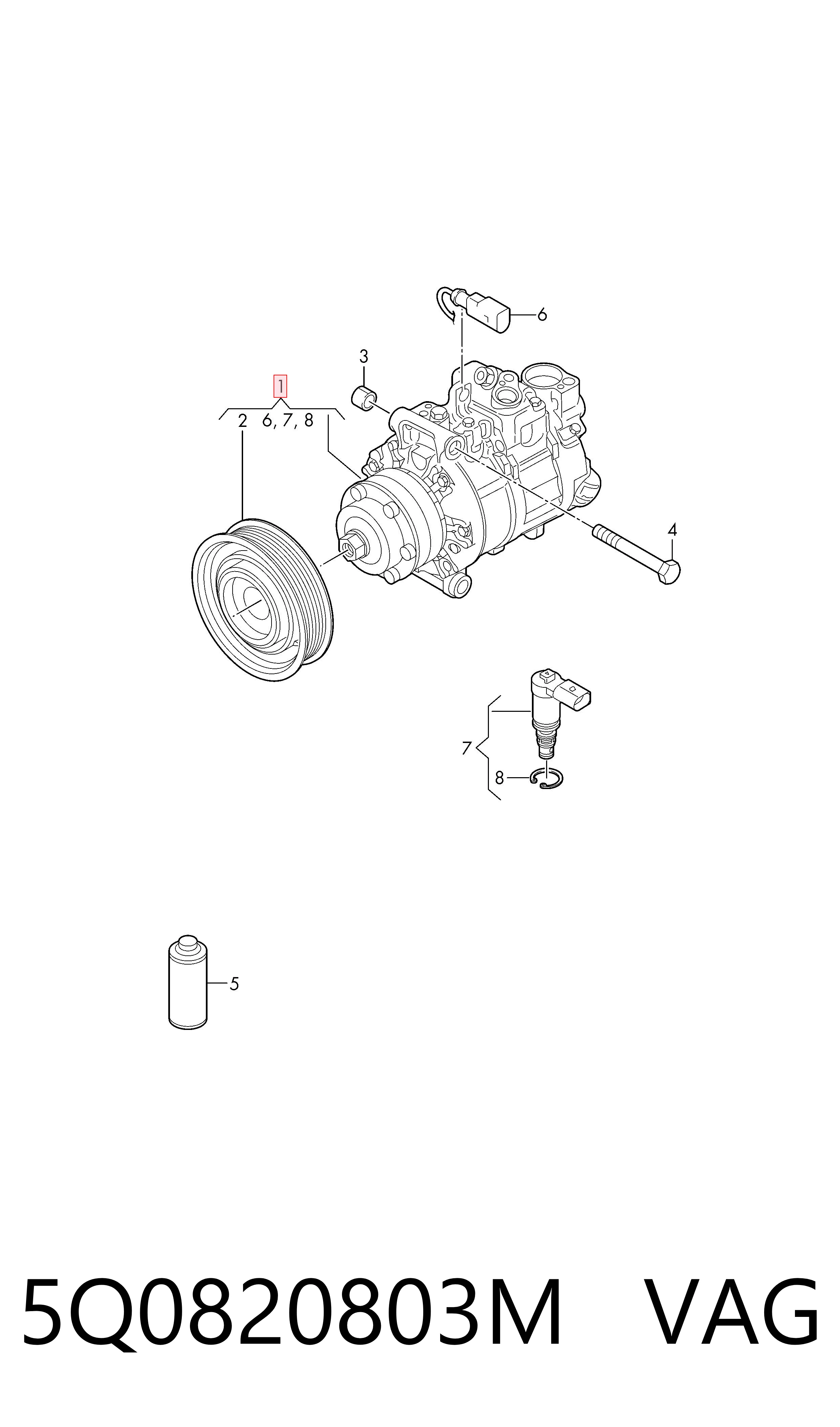 5Q0820803M VAG Компресор холодоагенту