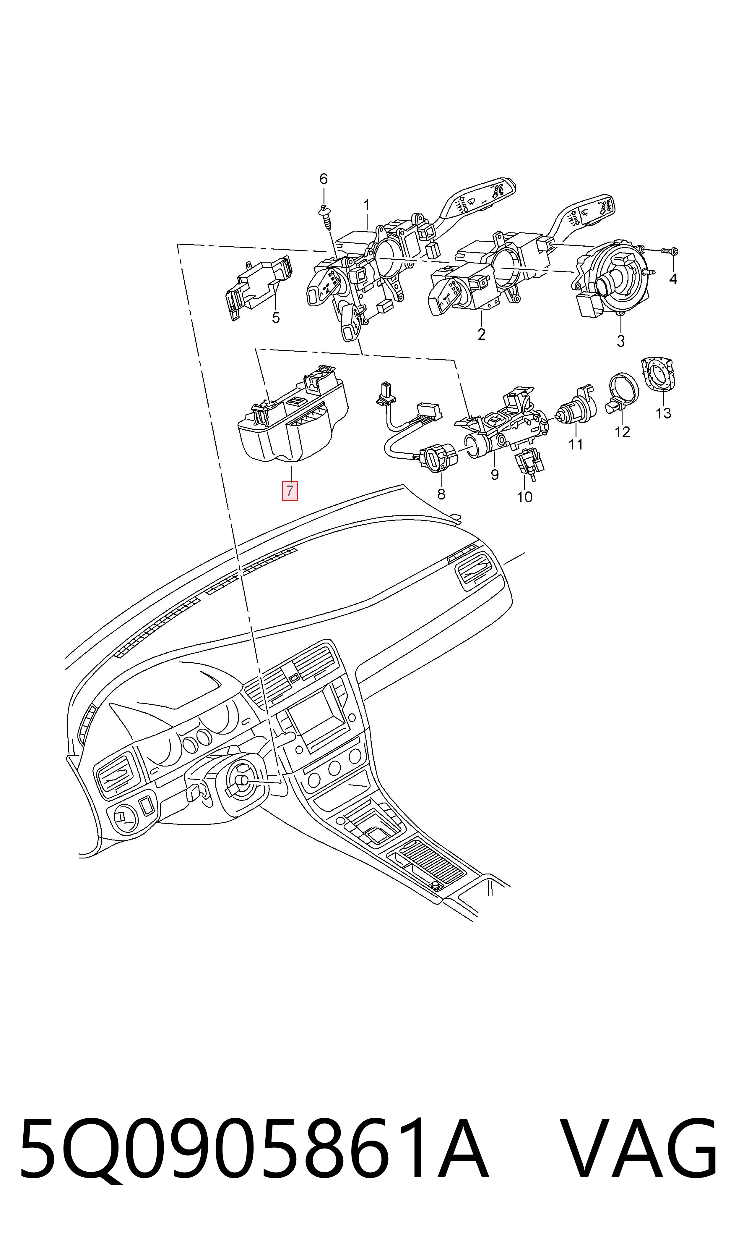 Електронний модуль рульової колонки VAG 5Q0905861A ціна, від 28.22 USD