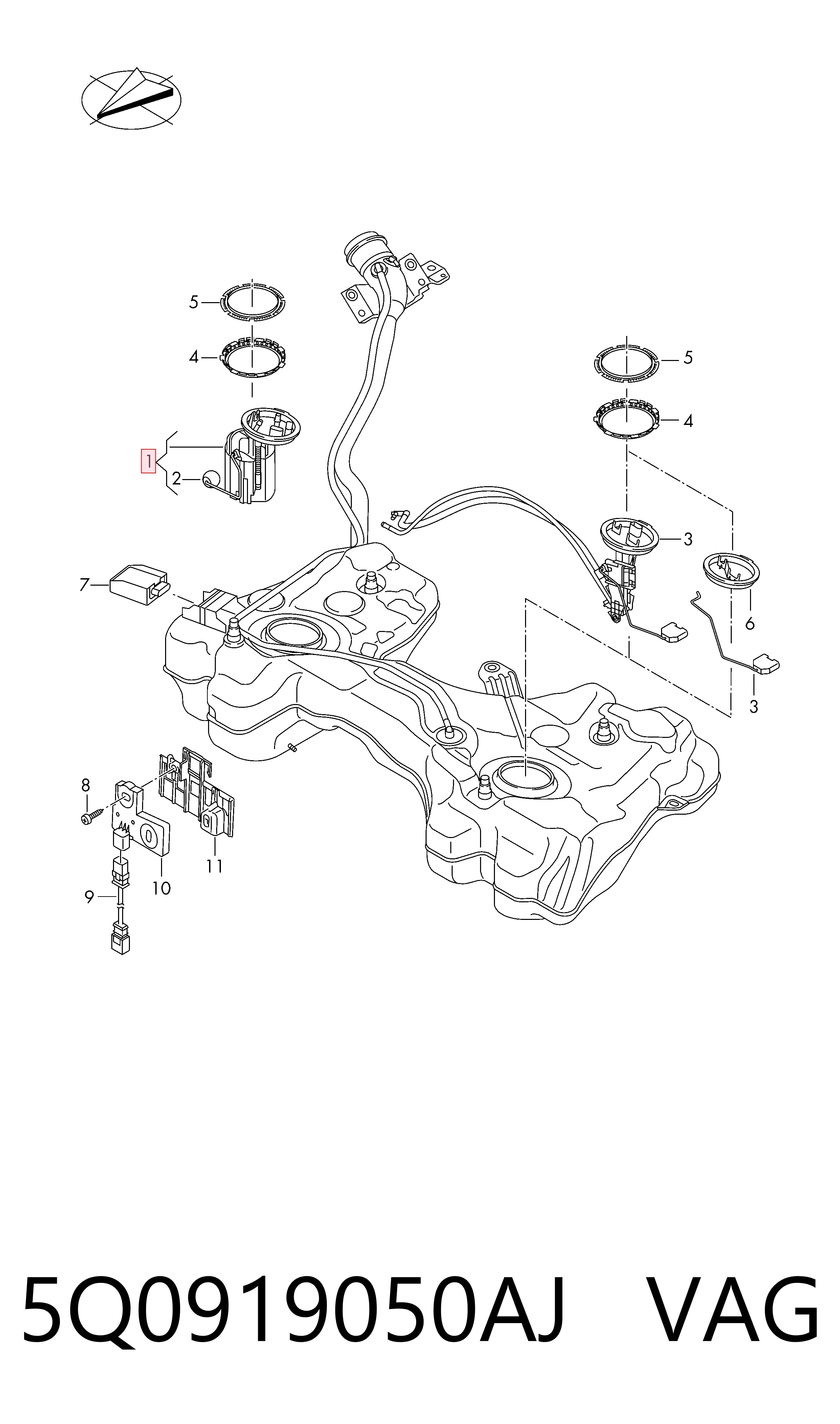 5Q0919050AJ VAG Електробензонасос