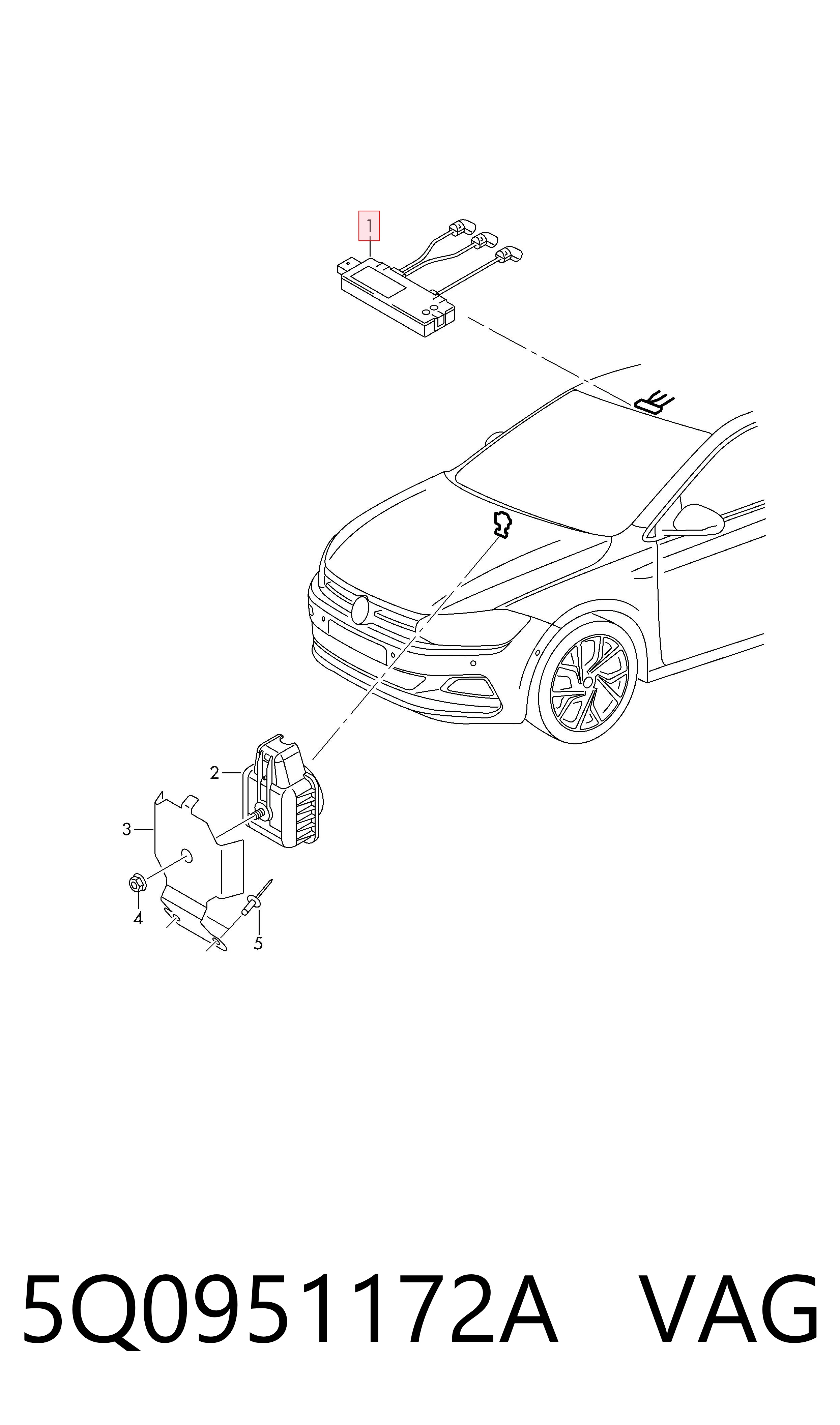 Блок керування (ЕБУ) сигналізацією Bentley 5Q0951172