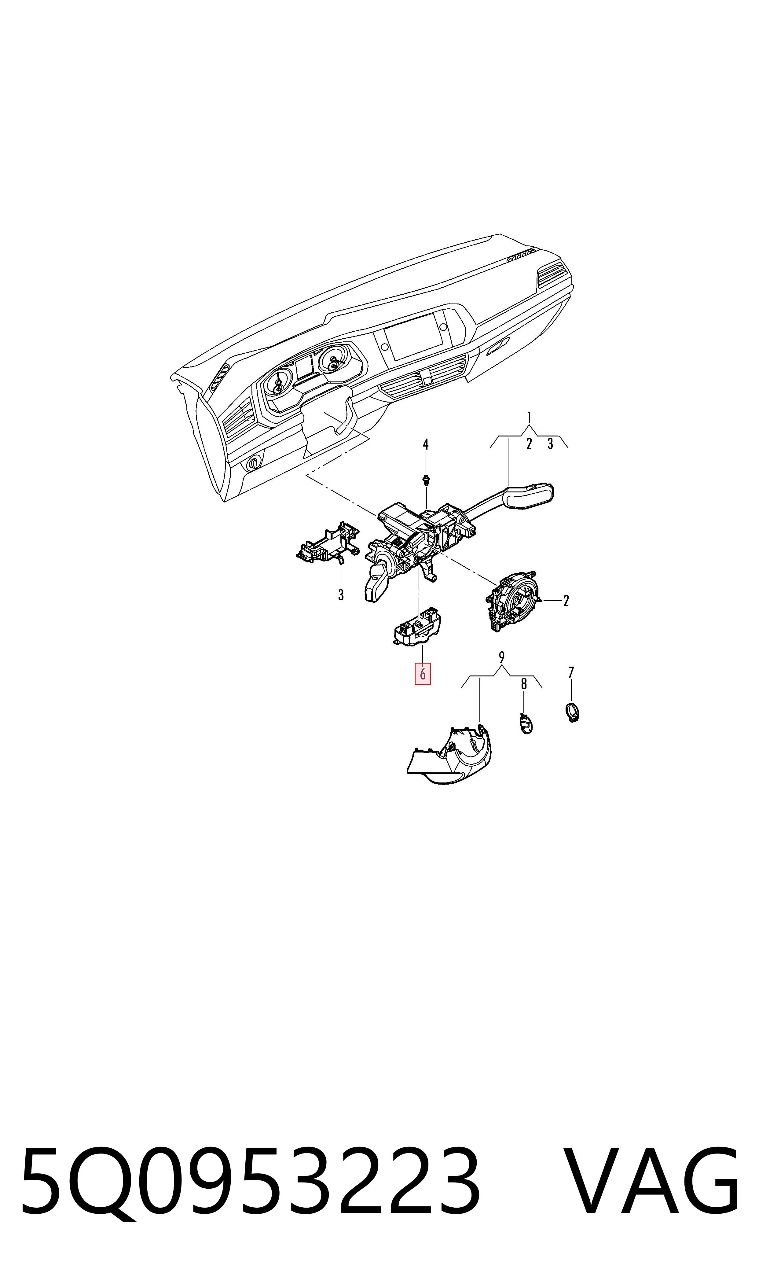  VAG 5Q0953223 ціна, від 17.73 USD