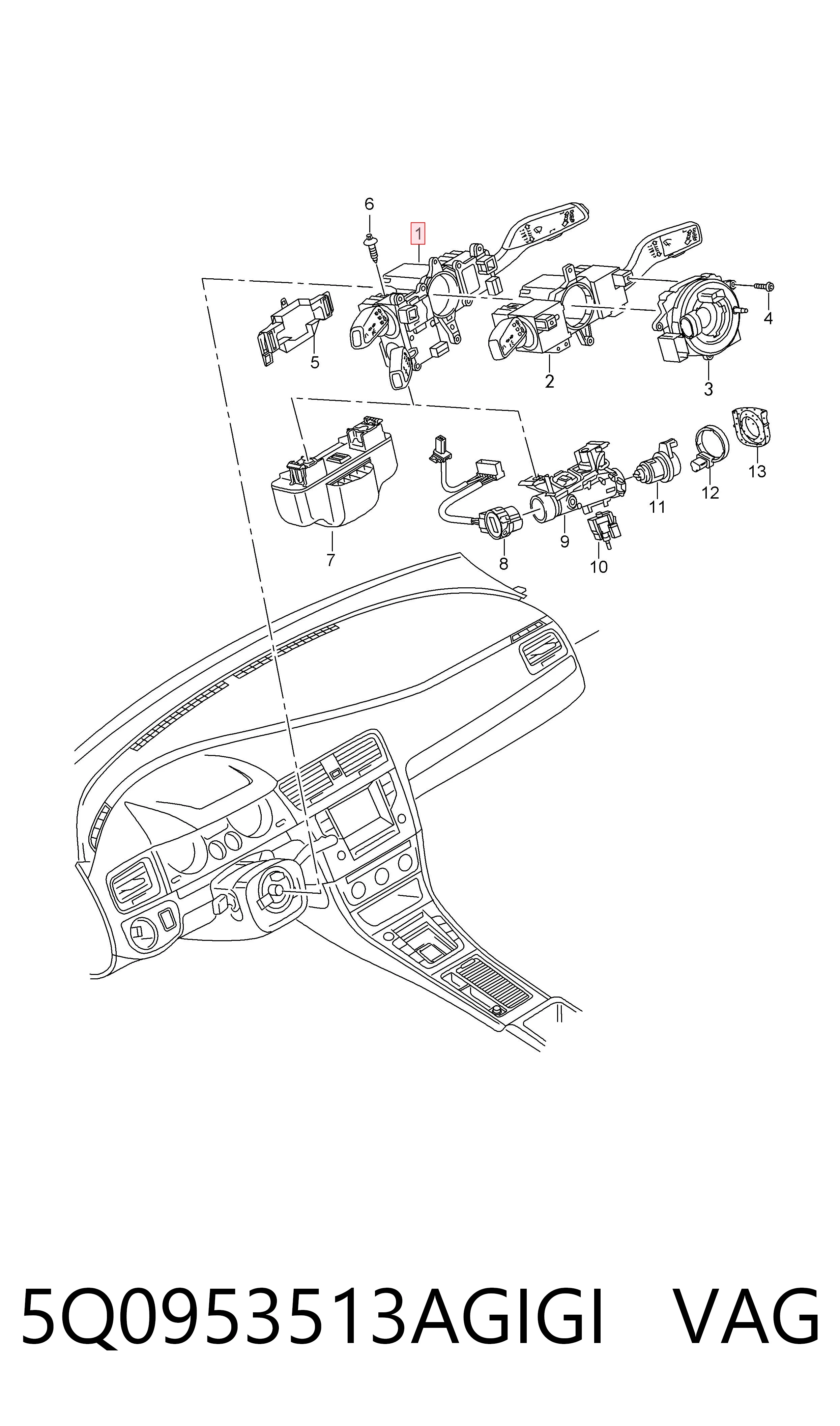 5Q0953513AGIGI VAG Шлейф Airbag