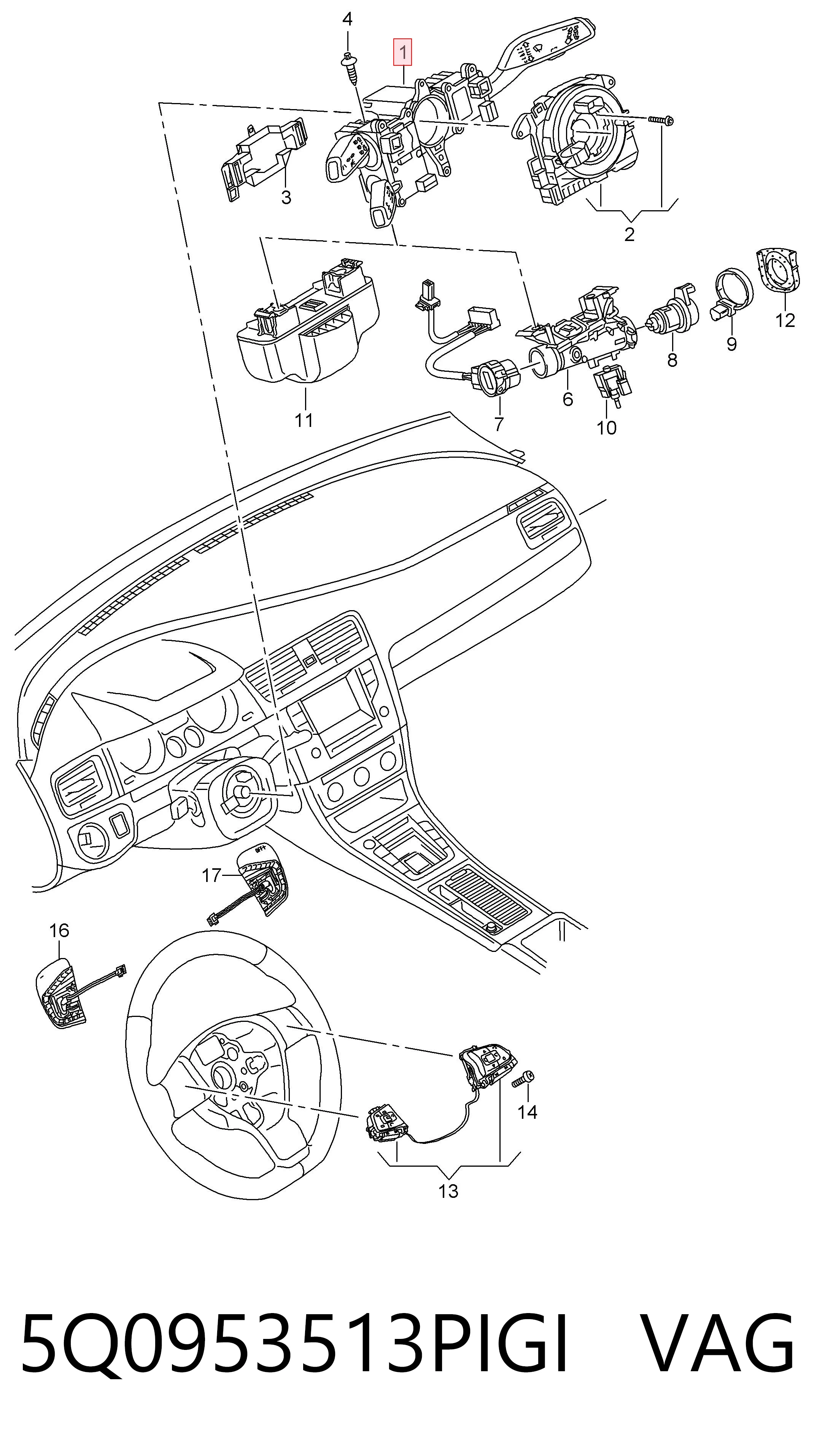 5Q0953513PIGI VAG Перемикач підрульовий