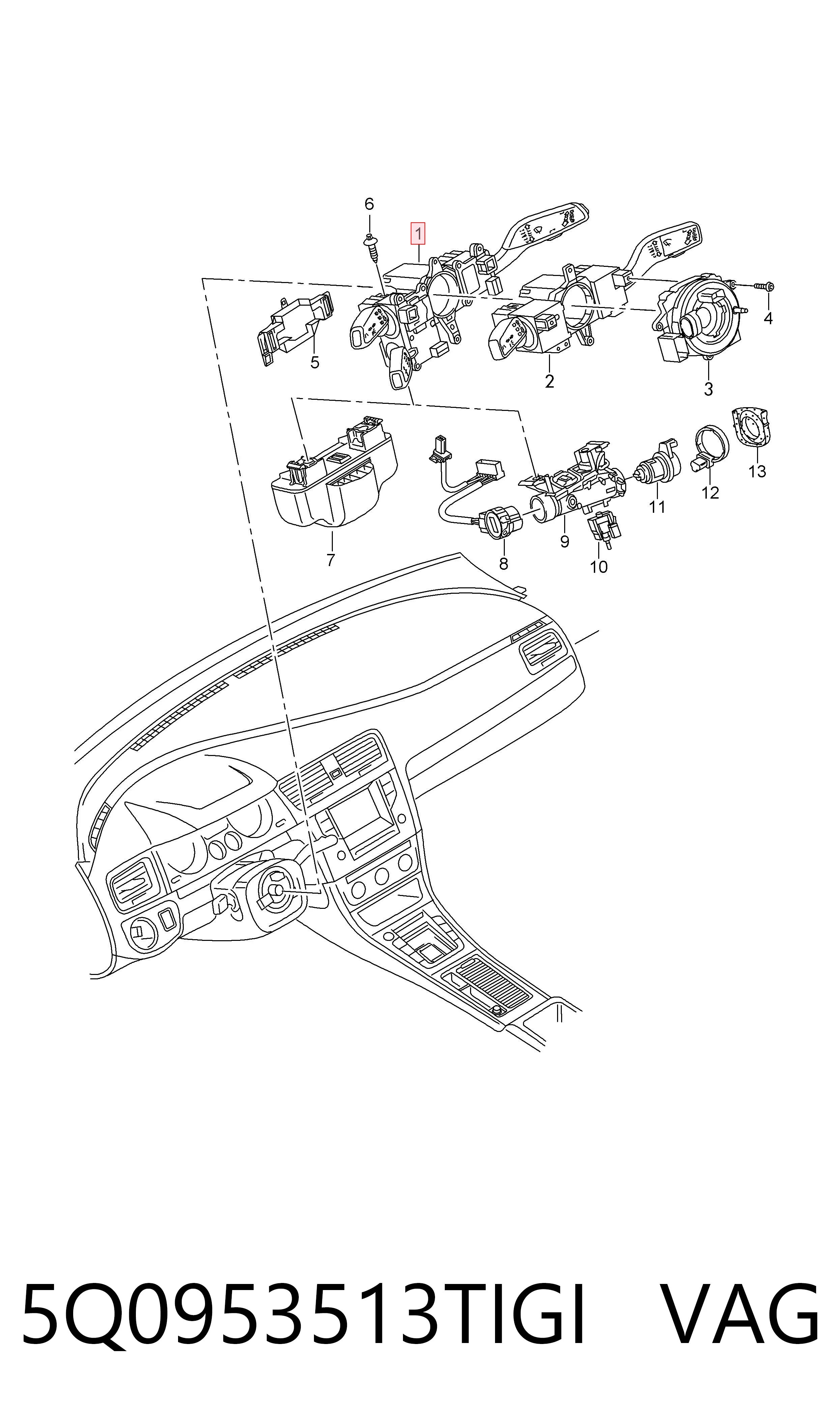 5Q0953513TIGI VAG Шлейф Airbag