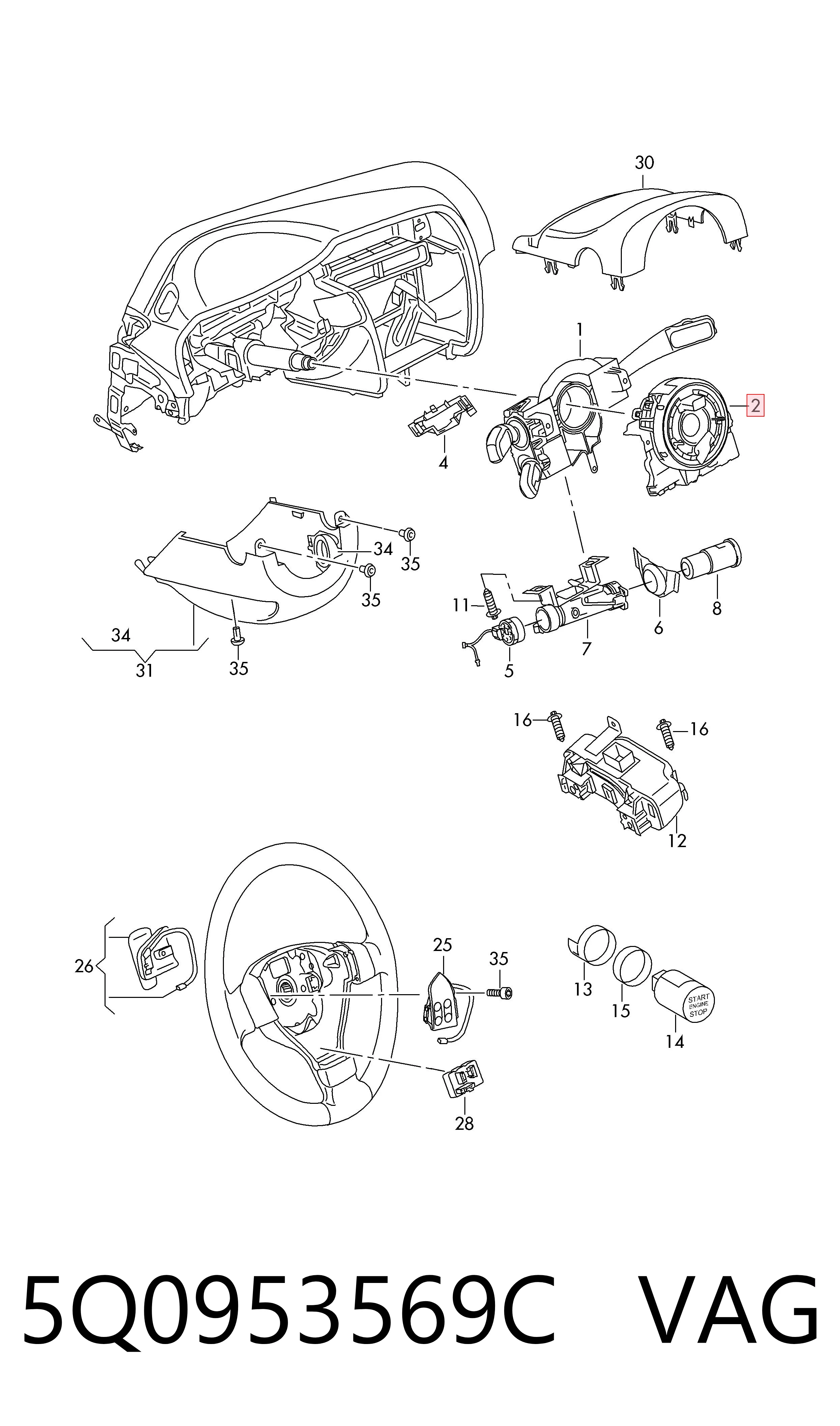 5Q0953569C VAG Шлейф Airbag