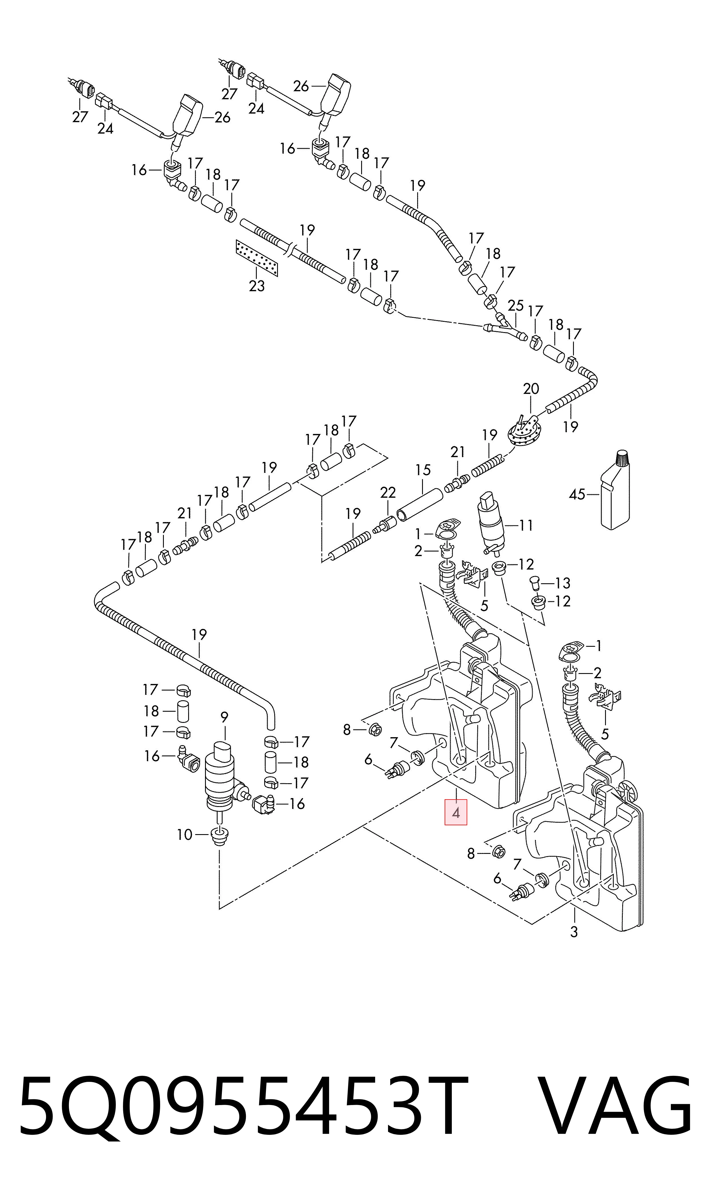Купити 5Q0955453T VAG Бачок омивайки