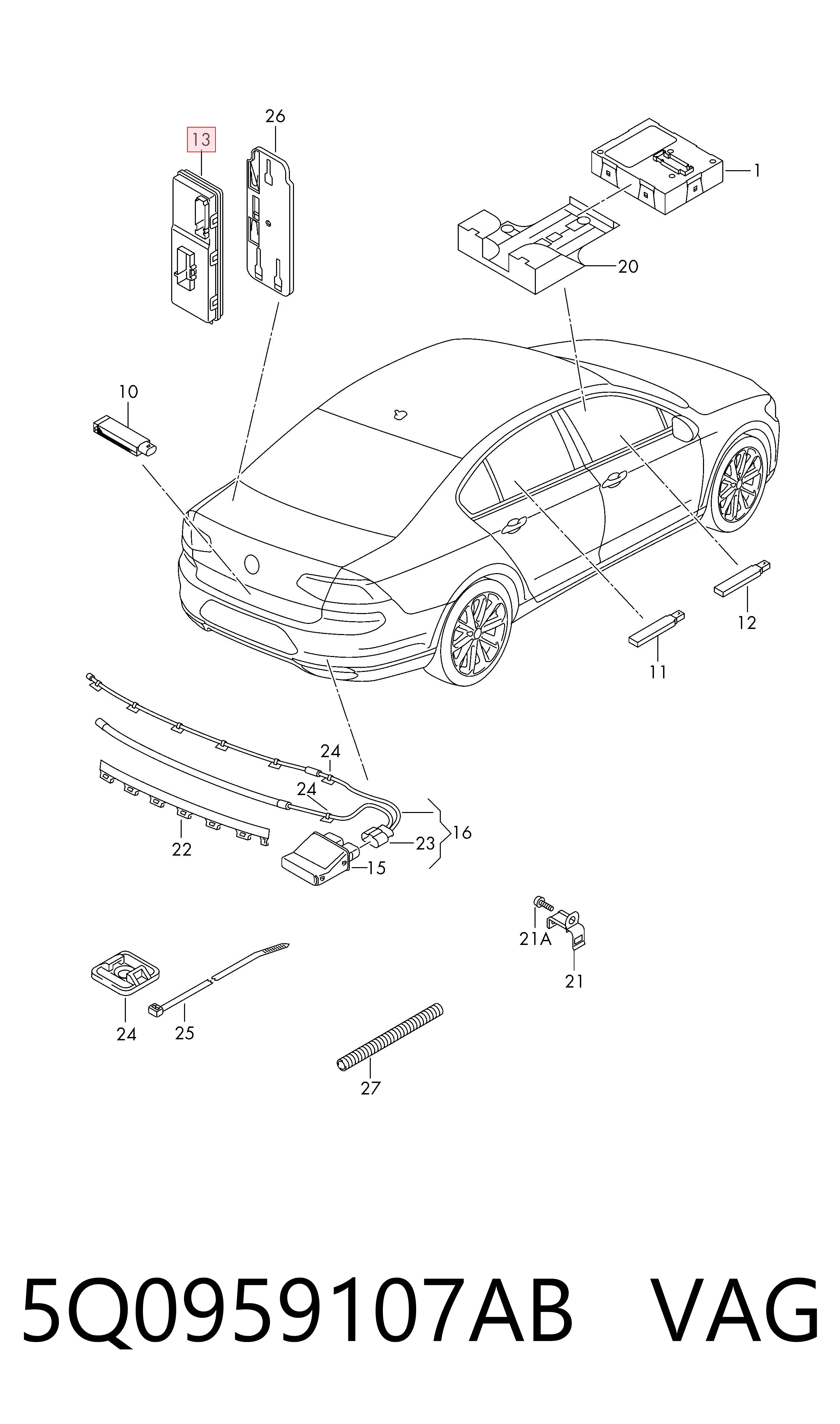  VAG 5Q0959107AB ціна, від 101.35 USD