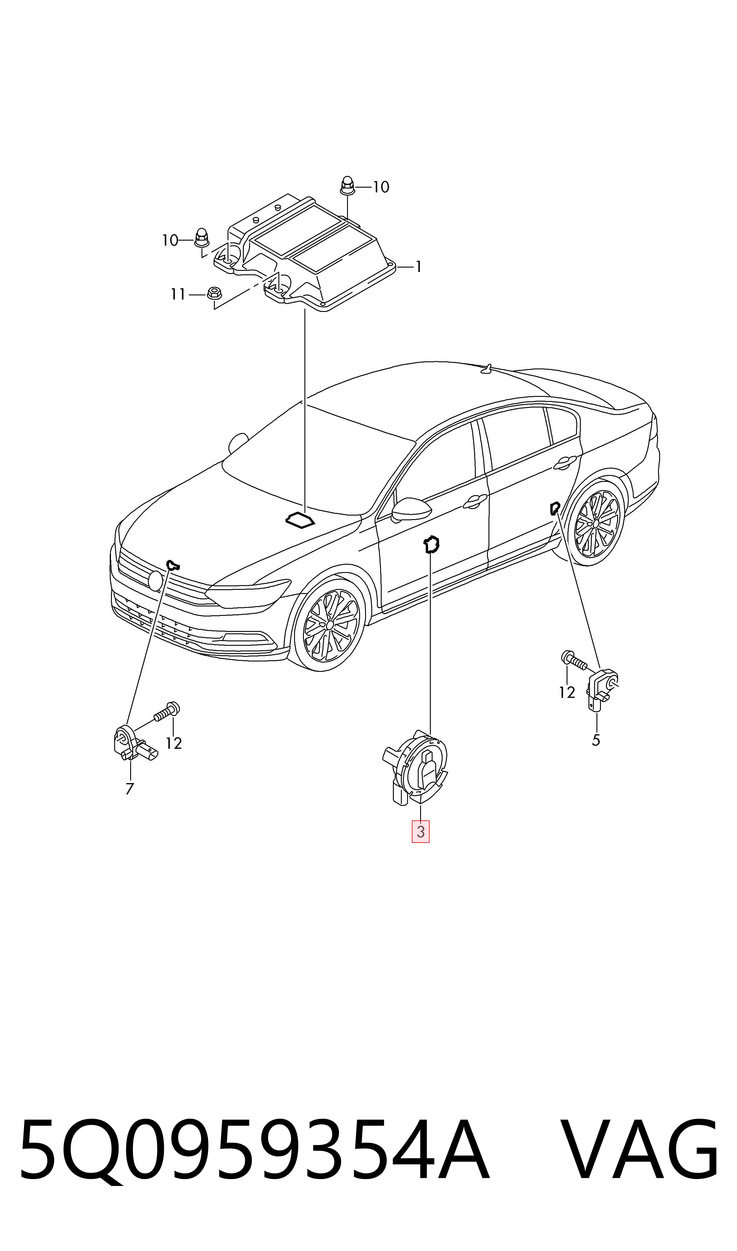 Датчик Айрбег передній VAG 5Q0959354A ціна, від 1.41 USD