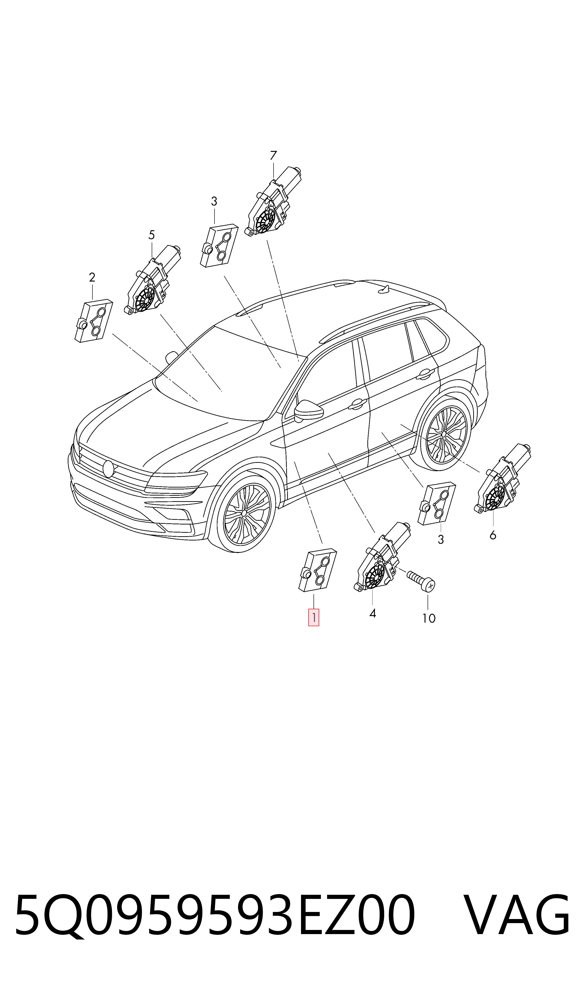 5Q0959593EZ00 VAG Блок комфорту передніх дверей