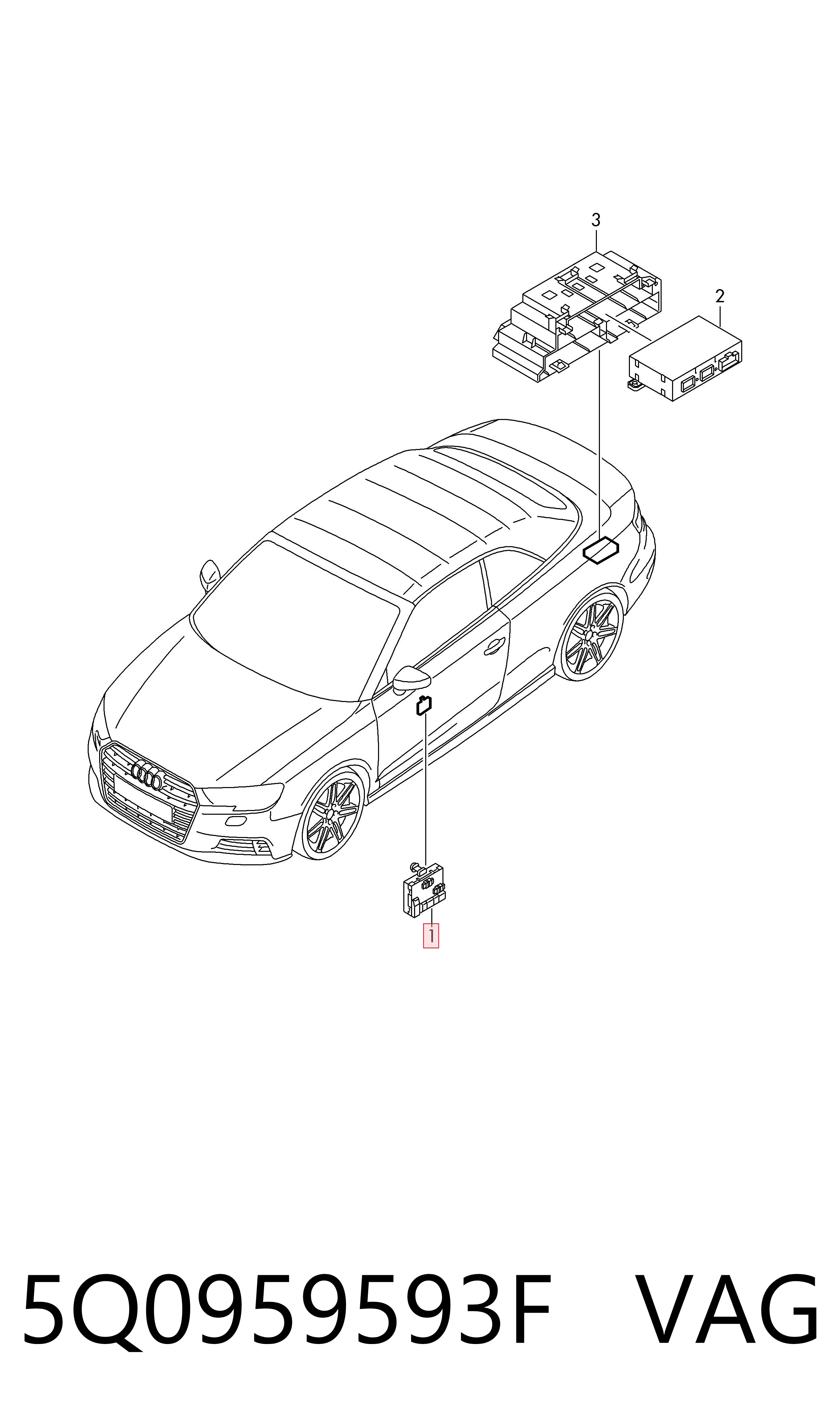 5Q0959593F VAG Блок комфорту передніх дверей