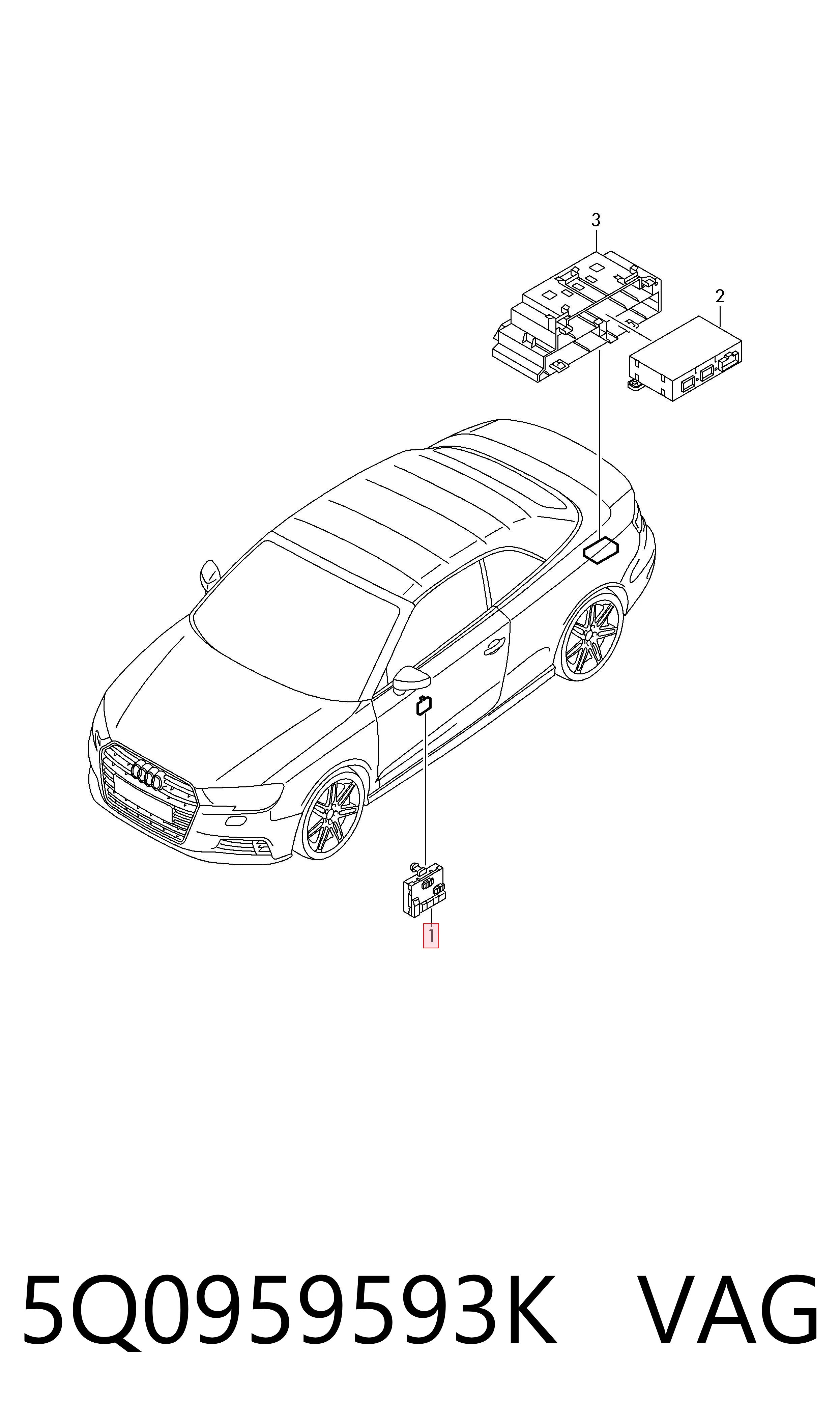 5Q0959593K VAG Блок комфорту передніх дверей