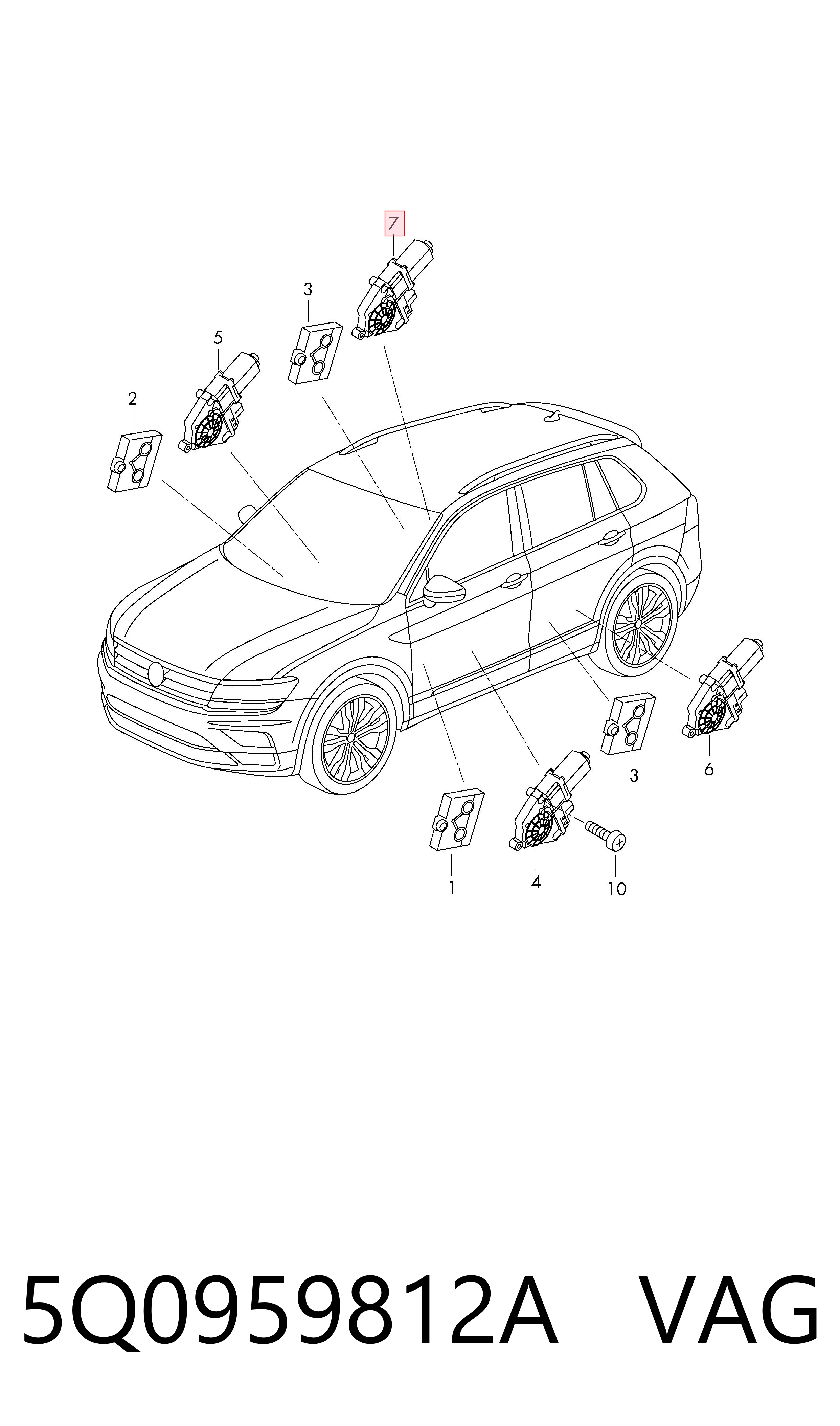 5Q0959812A VAG Привід ліфта задній