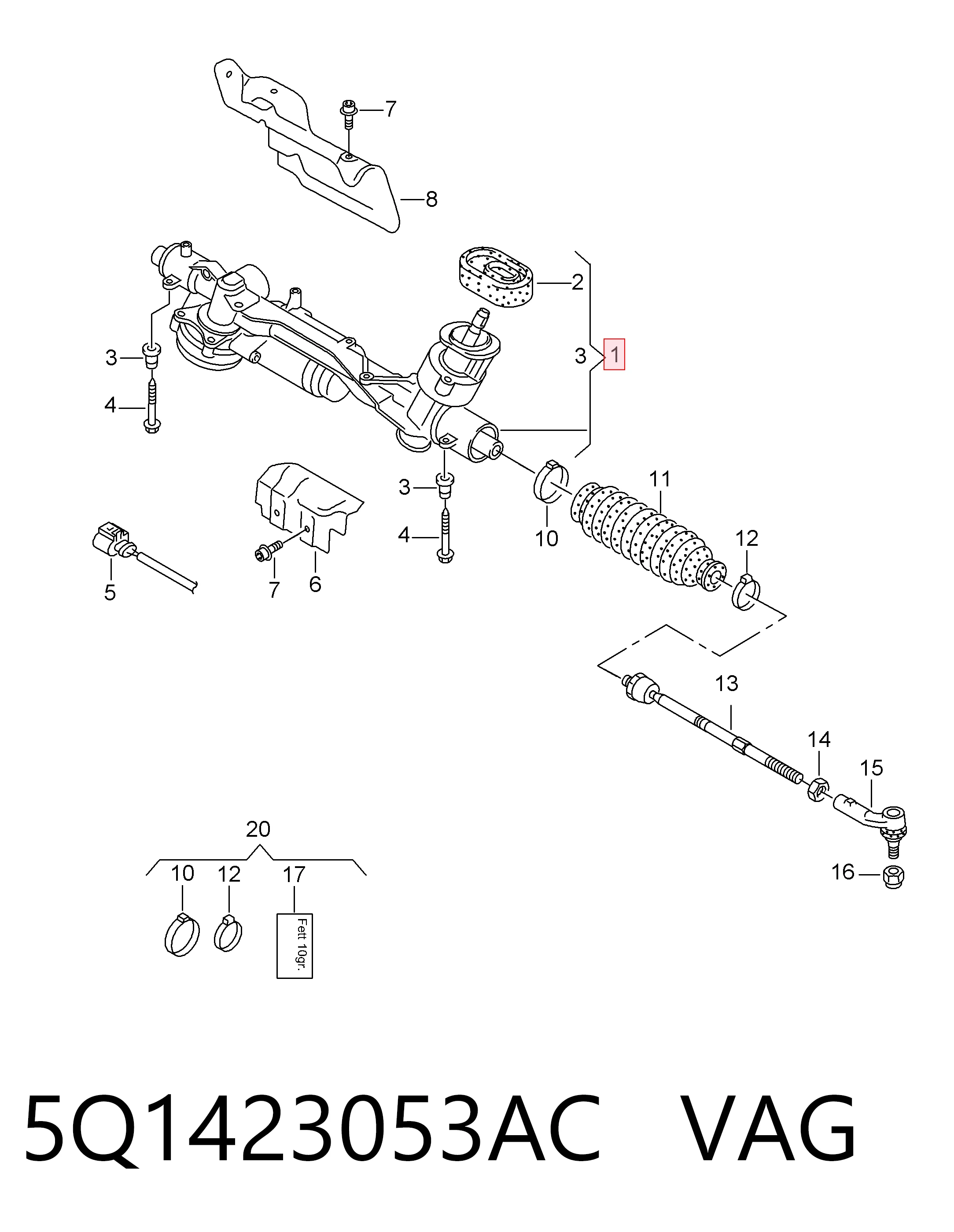 7817974564 Bosch Рейковий рульовий механізм